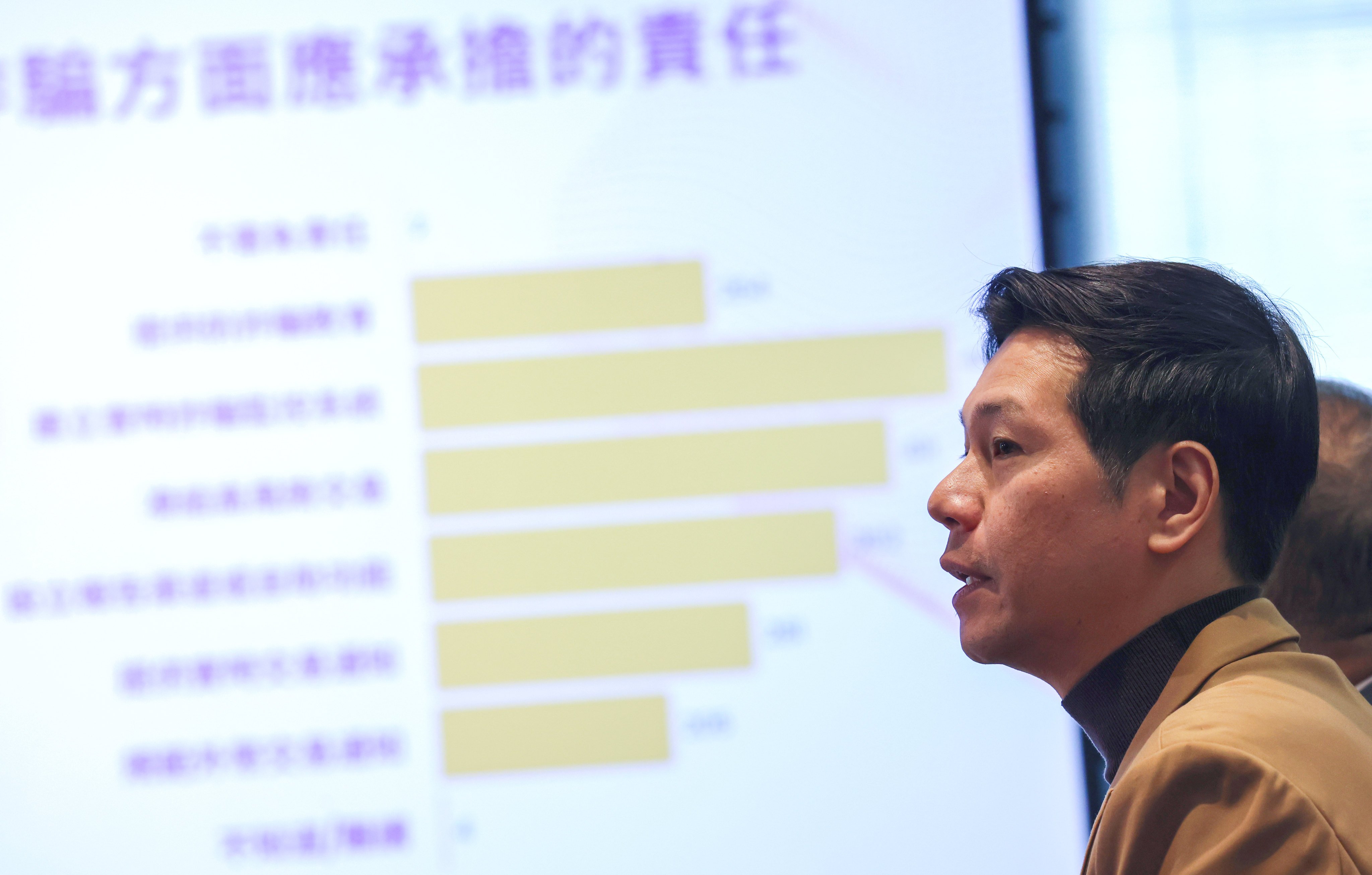 Lawmaker Johnny Ng holds a press conference to propose a mechanism in which firms would share the load of Hong Kong residents’ losses to scams. Photo: Jelly Tse