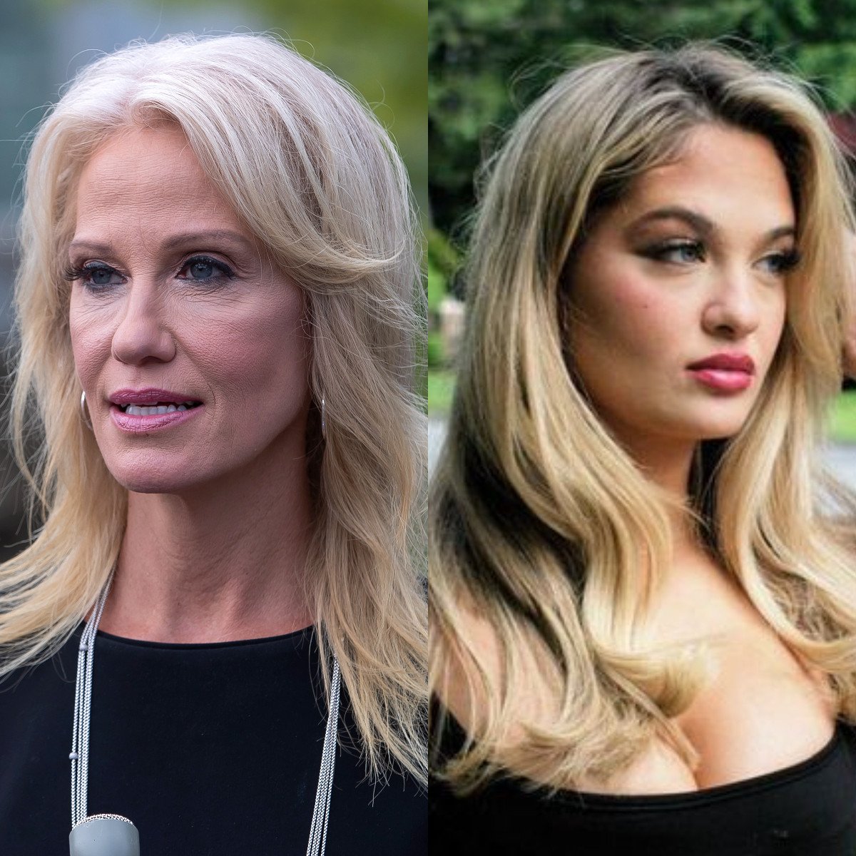 Kellyanne Conway and her daughter Claudia Conway don’t agree with each other’s politics, but they’ve learned to get along. Photos: EPA-EFE; @claudiamconway/Instagram