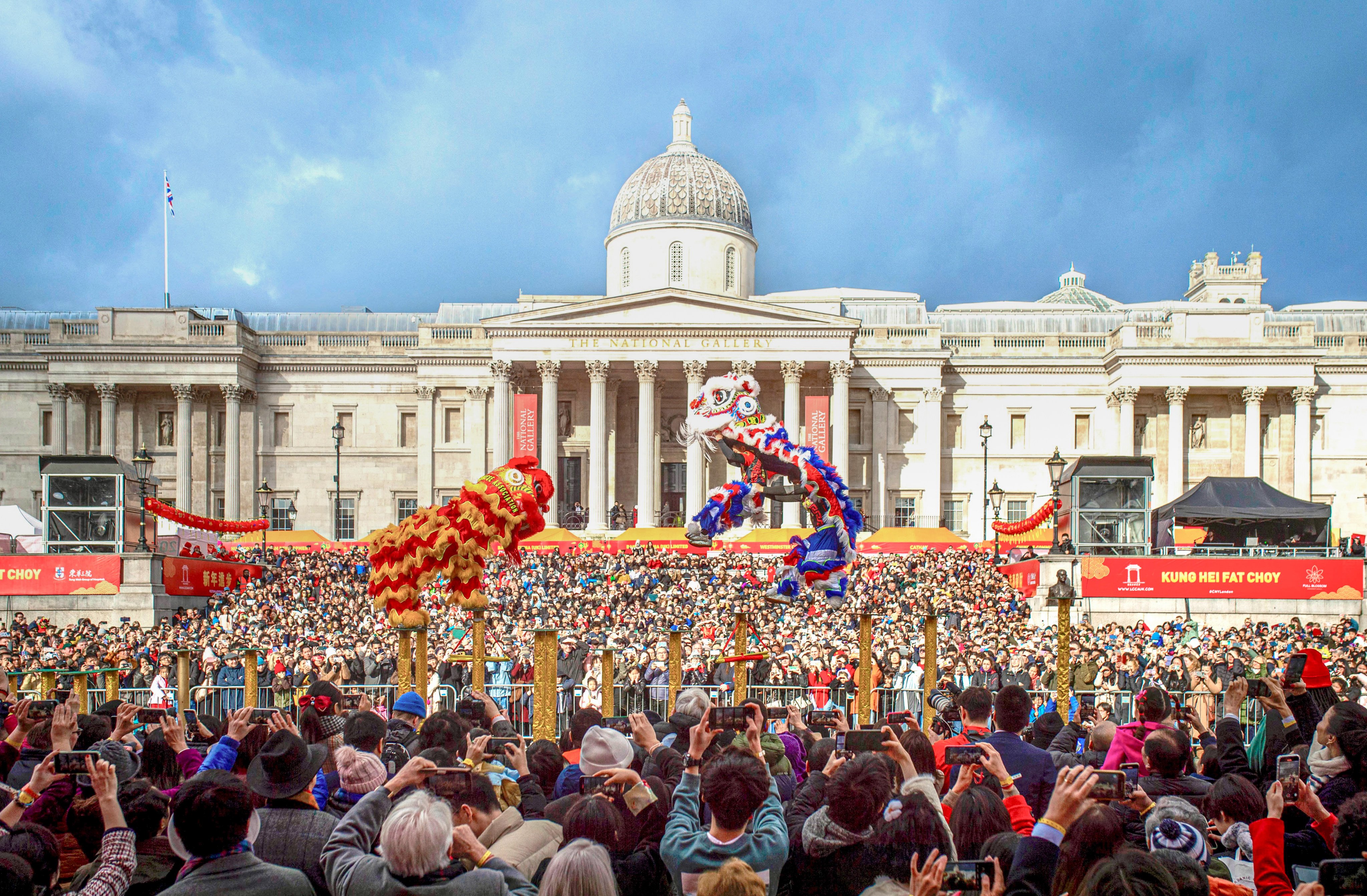 London’s Trafalgar Square is the venue for various activities for the Lunar New Year.  Photo: Wang Zixuan