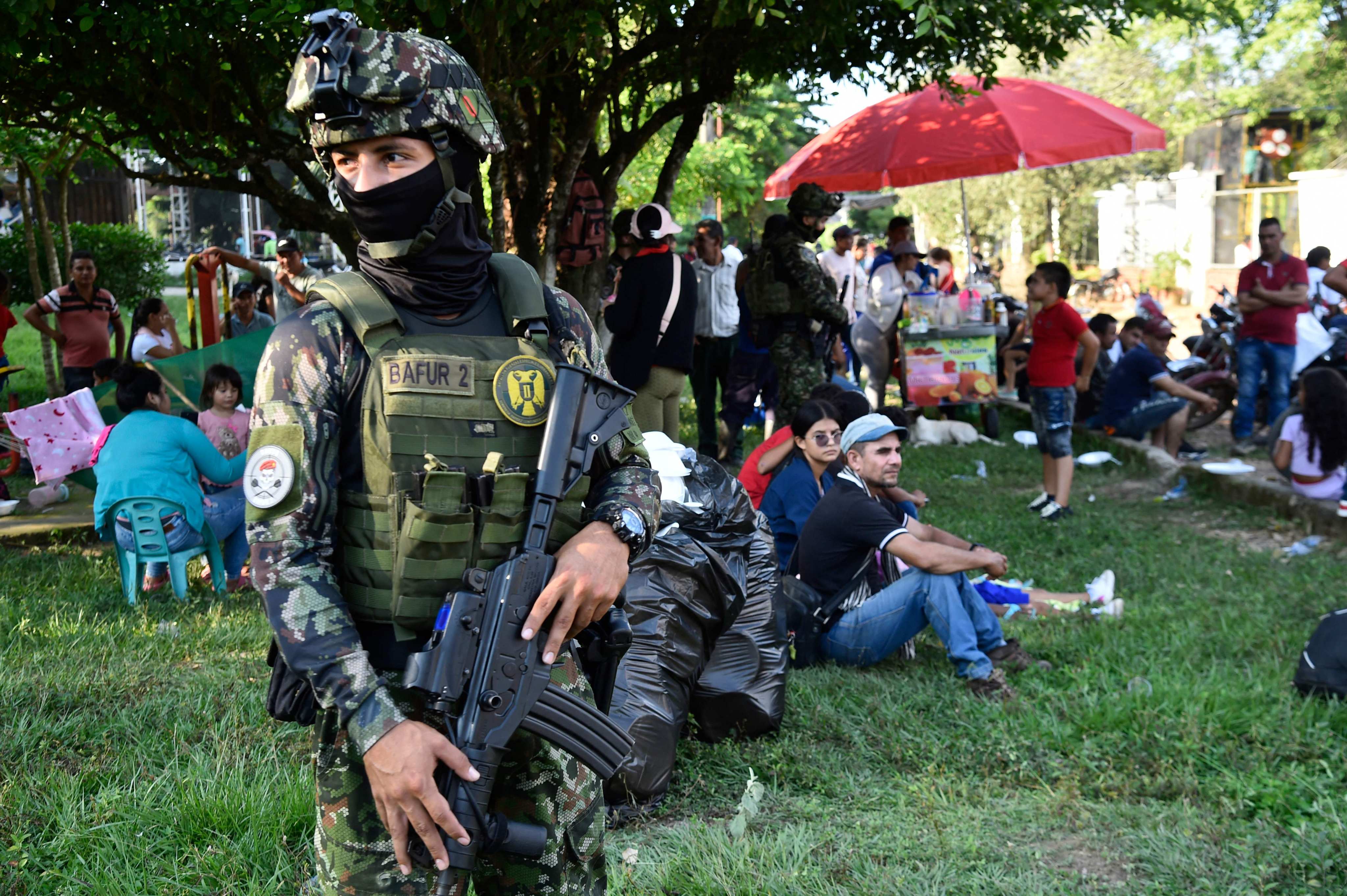 Colombia’s army has scrambled to evacuate people. Photo: AFP