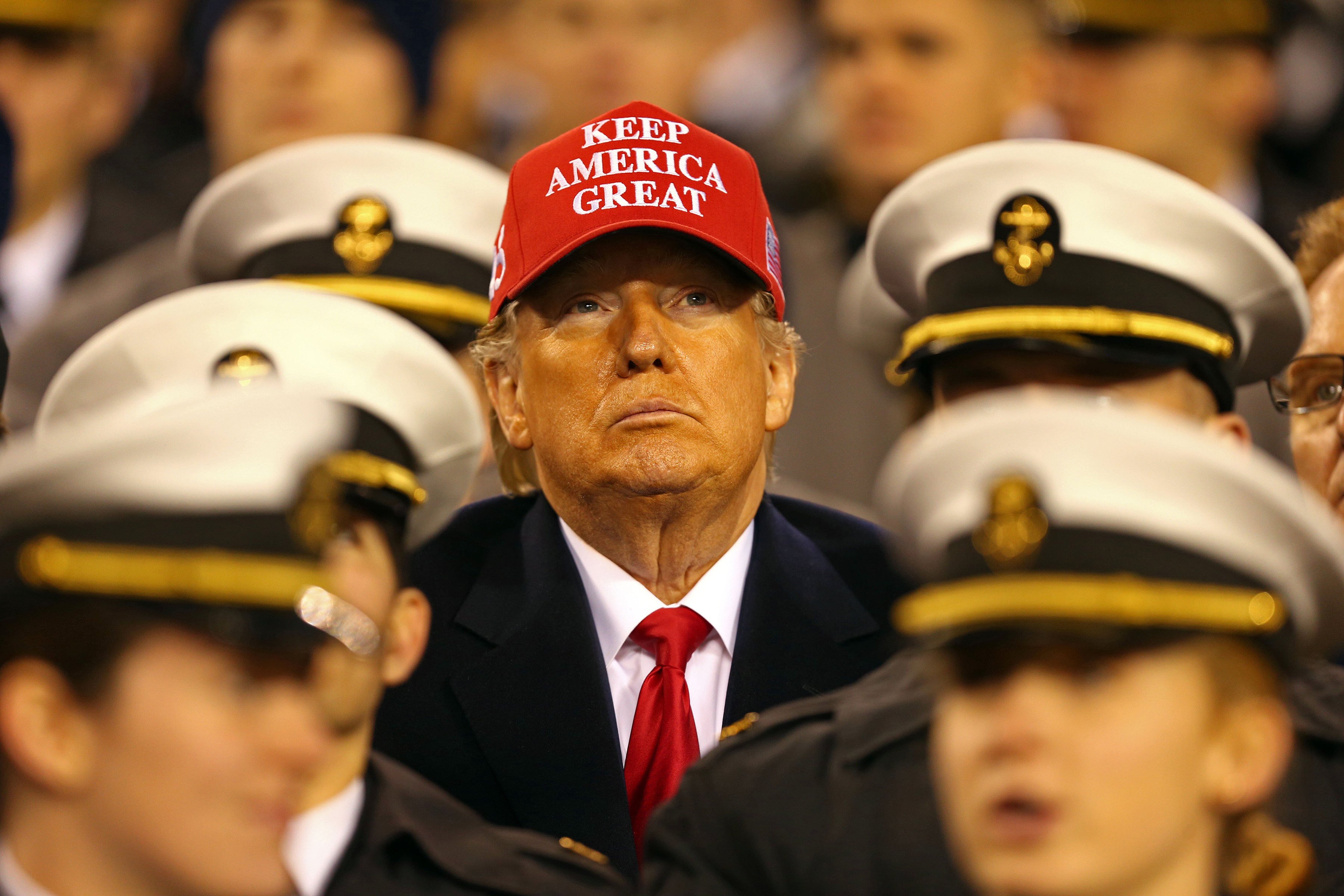 President Donald Trump watches the action during the second half of the Army-Navy game at Lincoln Financial Field on December 14, 2019, in Philadelphia. Photo: USA Today