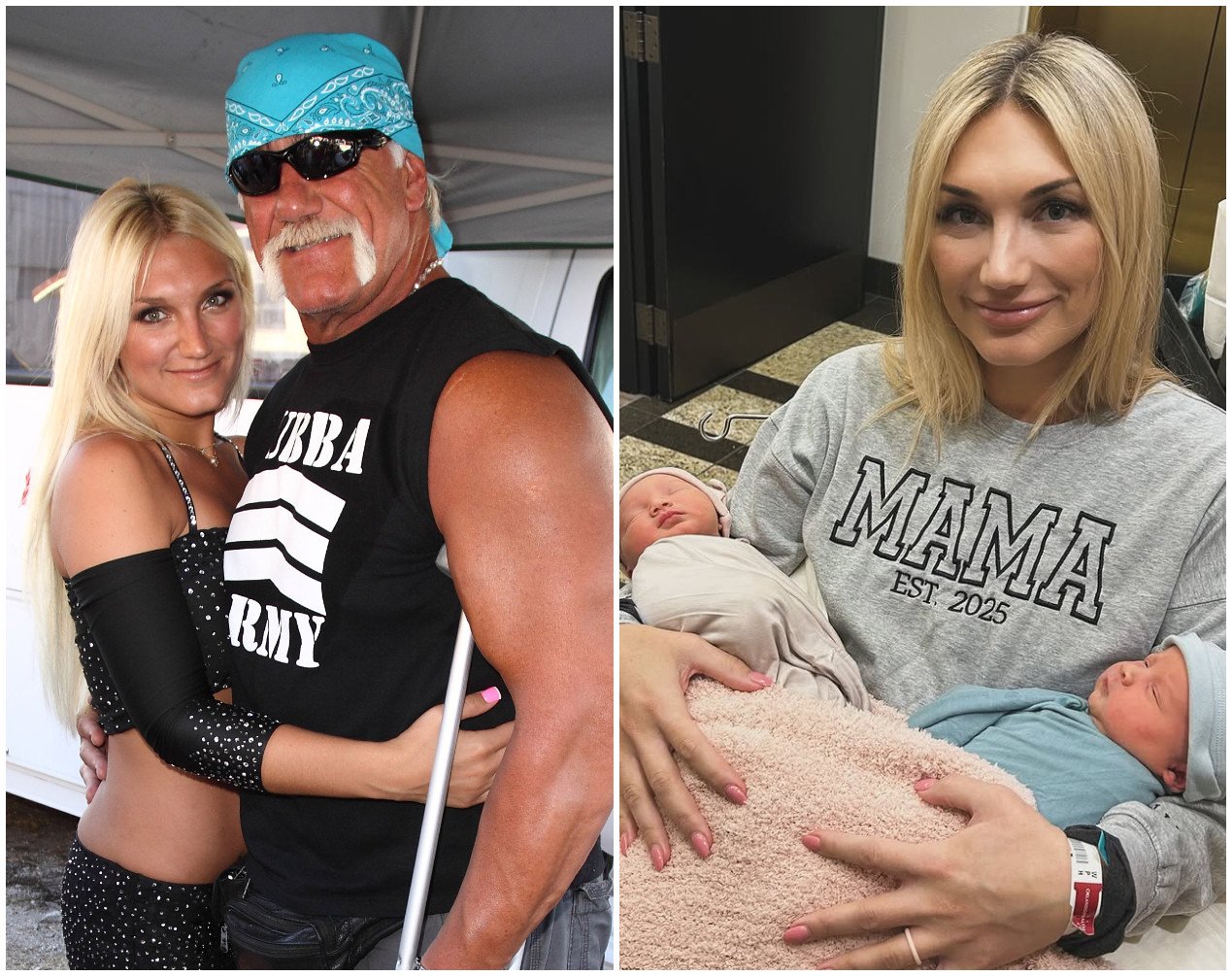 Hulk Hogan’s daughter, Brooke Hogan, just gave birth to twins. Photos: WireImage; @mizzhogan/Instagram