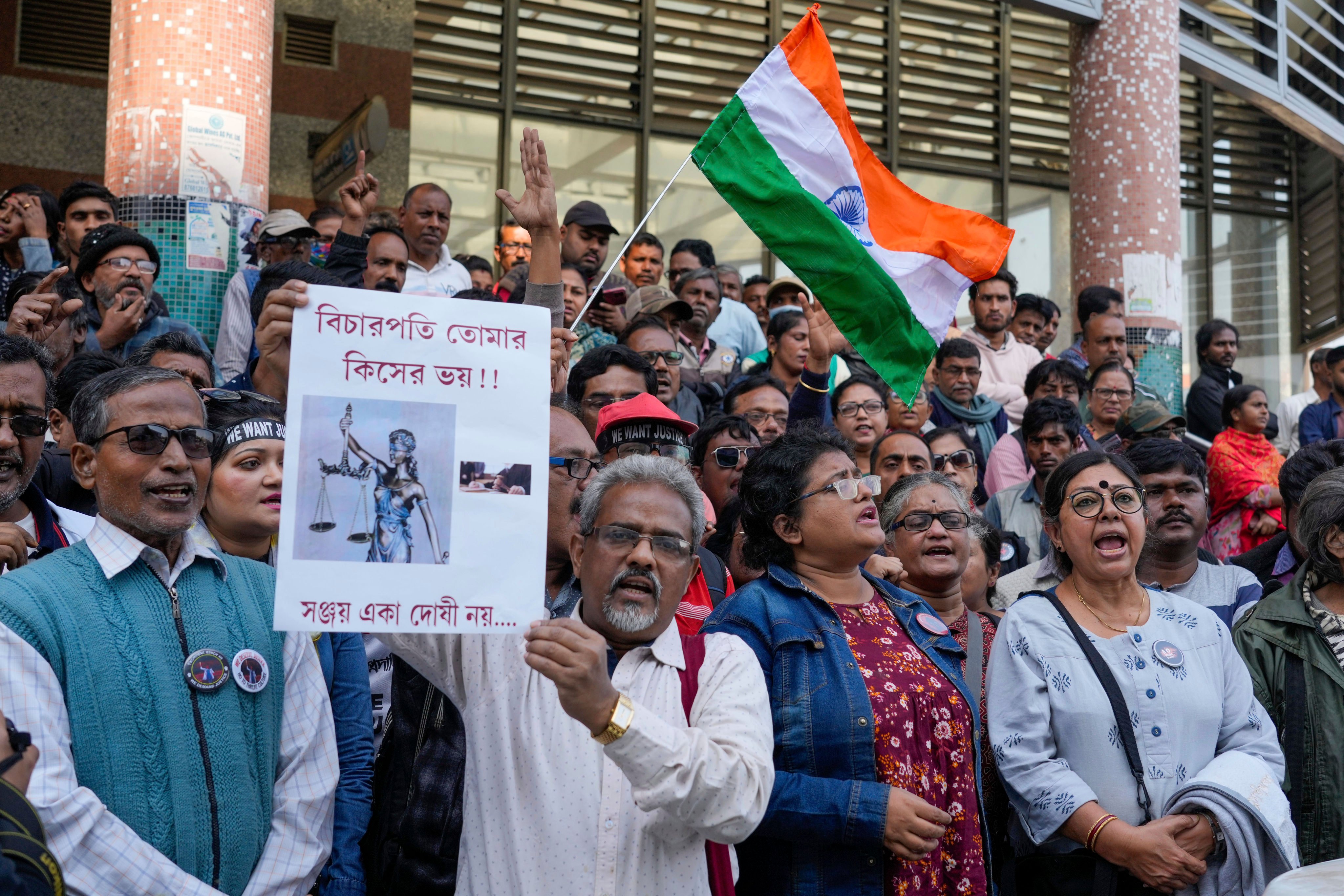 Protestors in Kolkata demand further investigation after a court sentenced Sanjay Roy, a police volunteer, to life in prison in the rape and killing of trainee doctor last year. Photo: AP