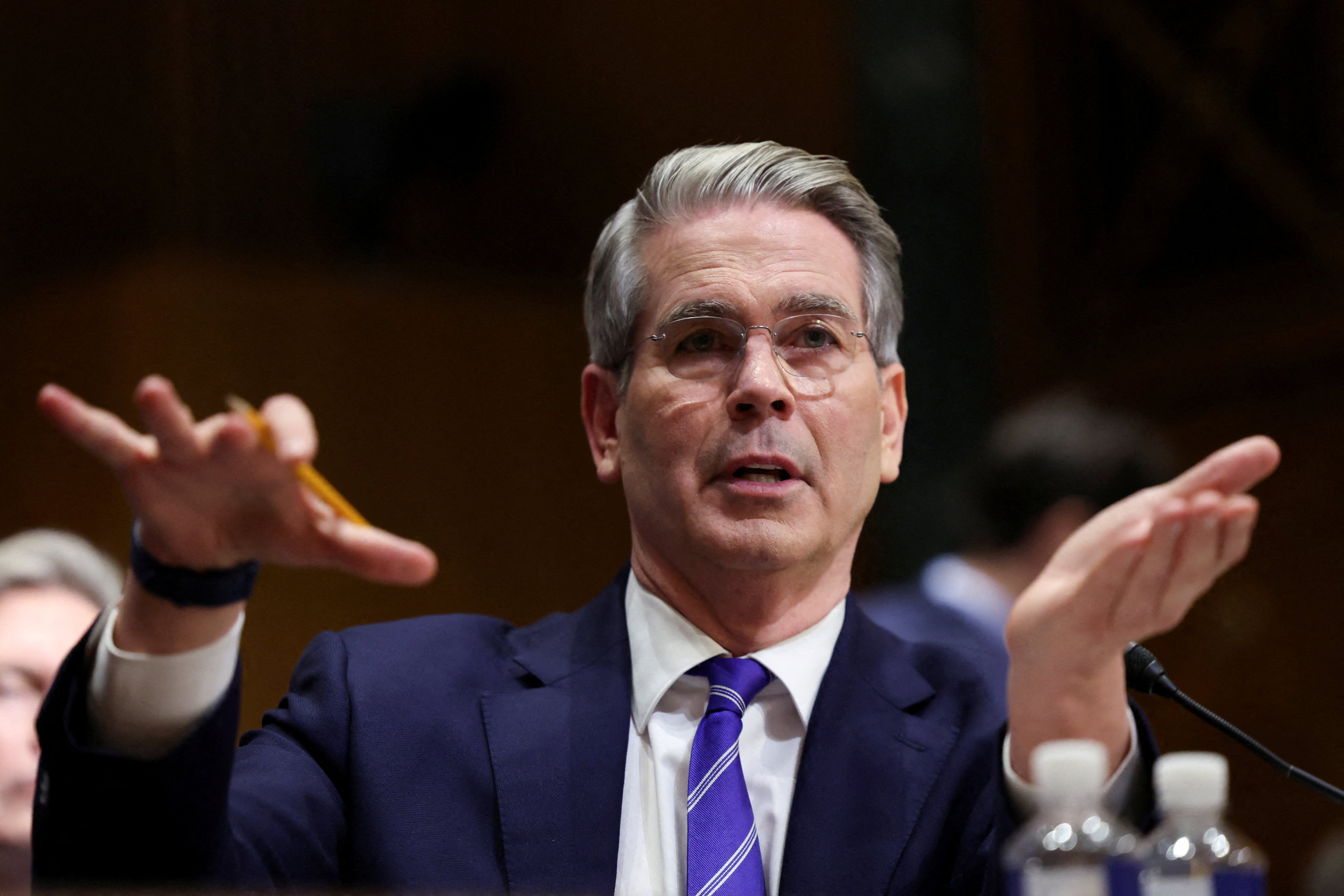 Scott Bessent testifies during a Senate Committee on Finance confirmation hearing on Capitol Hill in Washington on January 16. Photo: Reuters