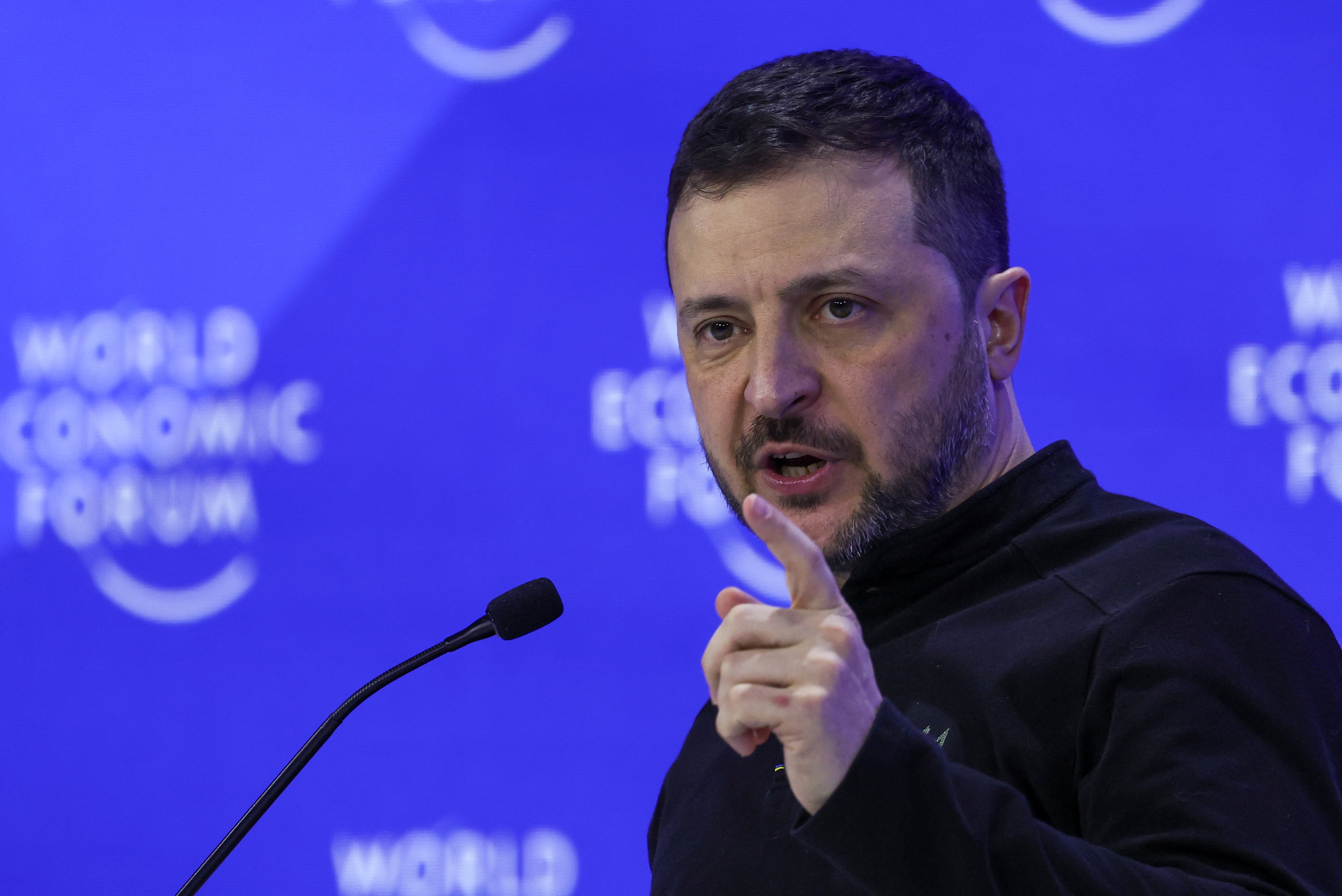 Ukraine’s President Volodymyr Zelensky at the World Economic Forum in Davos, Switzerland. Photo: Reuters