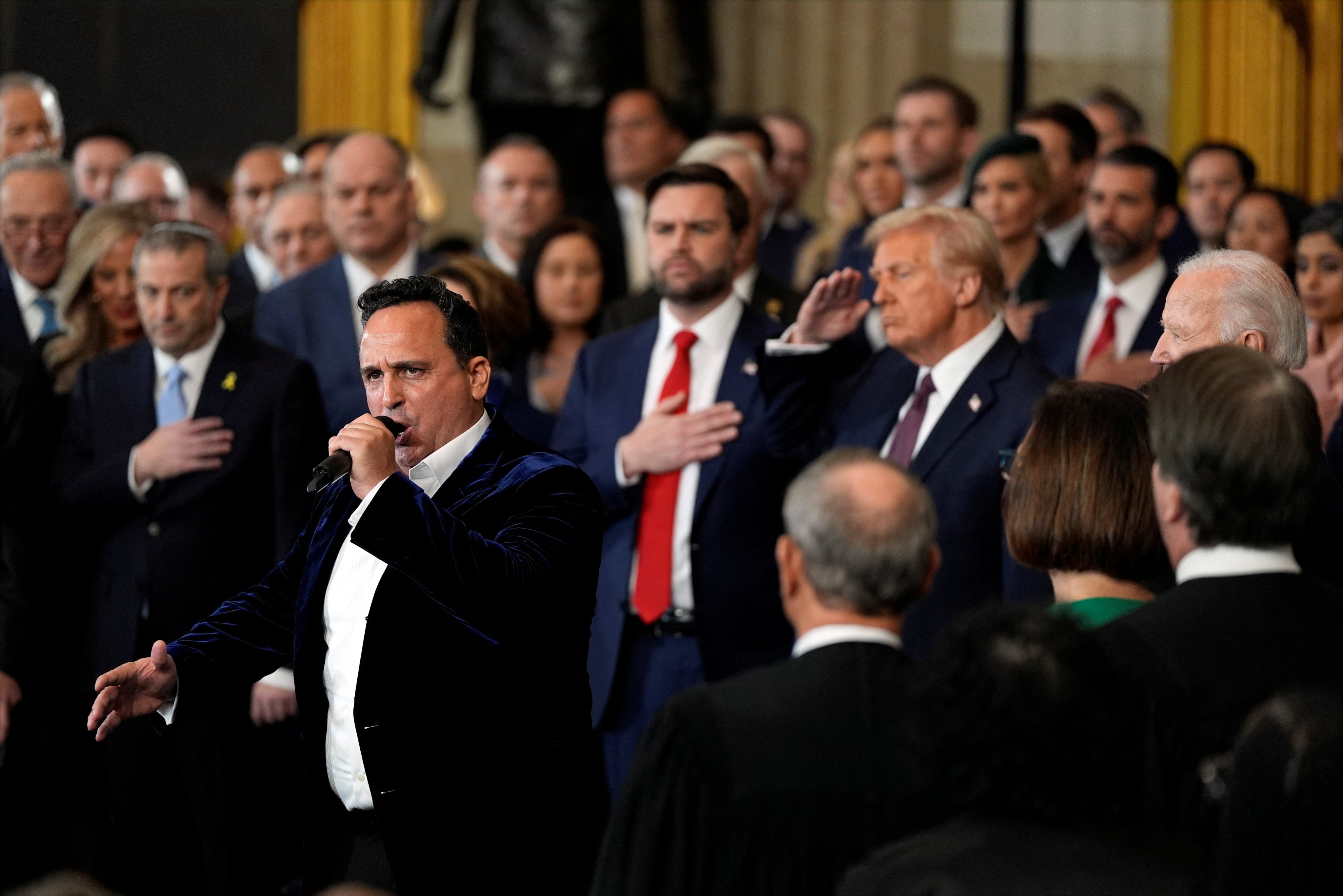 Meet opera tenor Christopher Macchio, who sang the national anthem at Trump’s inauguration, following in the footsteps of Beyoncé and Lady Gaga. Photo: Reuters