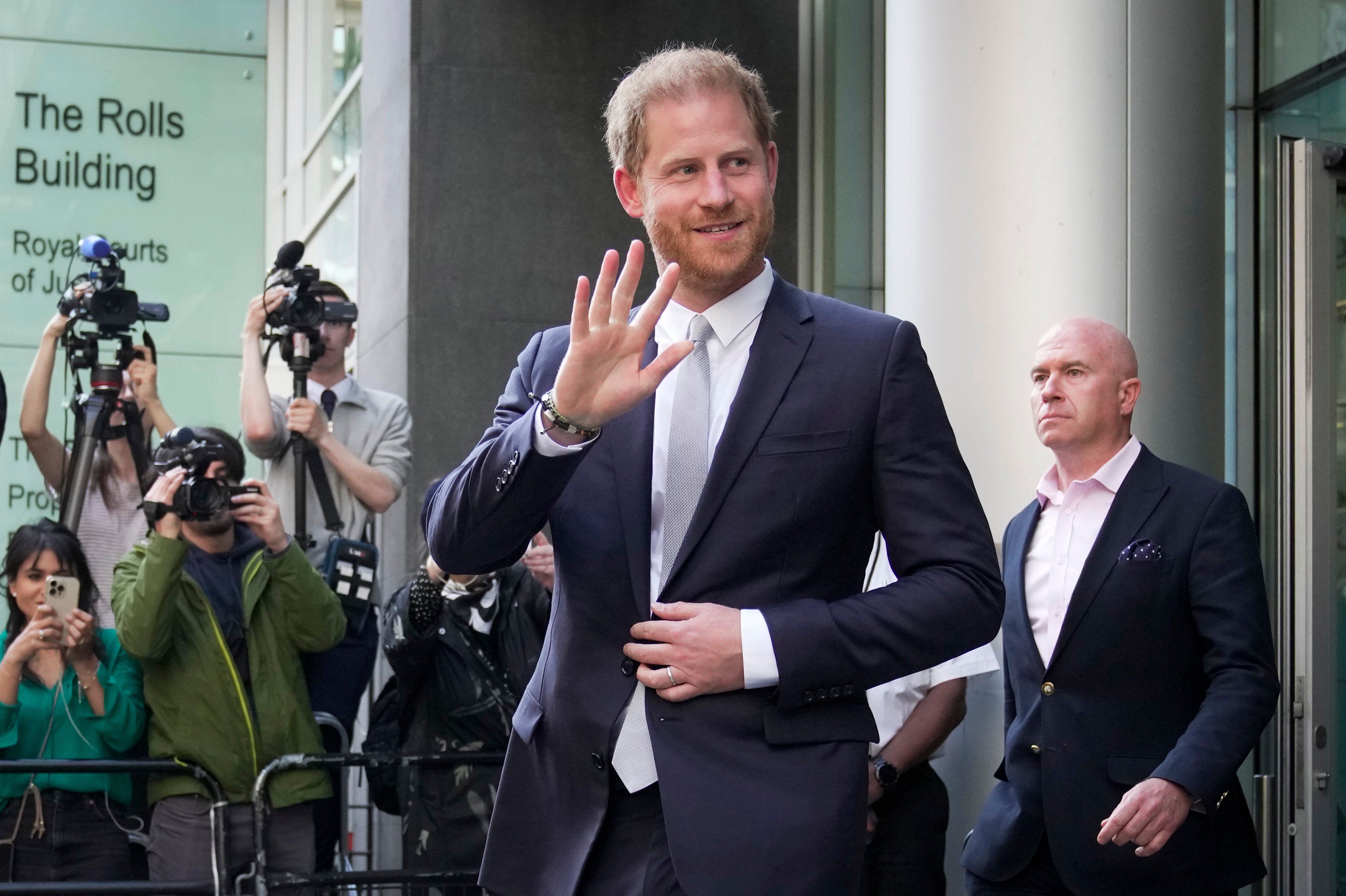 Prince Harry leaves the High Court after giving evidence in London on June 7, 2023. Photo: AP