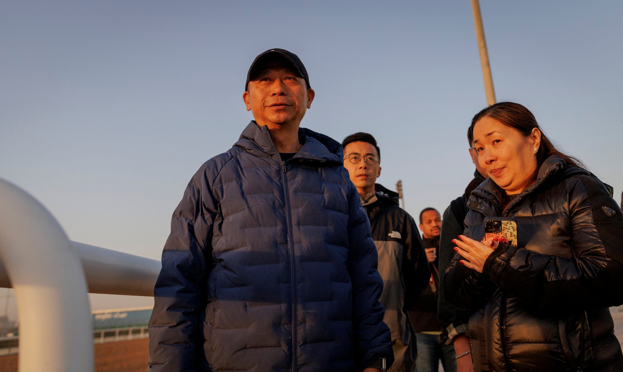 Trainer Danny Shum at Meydan trackwork on Thursday morning.