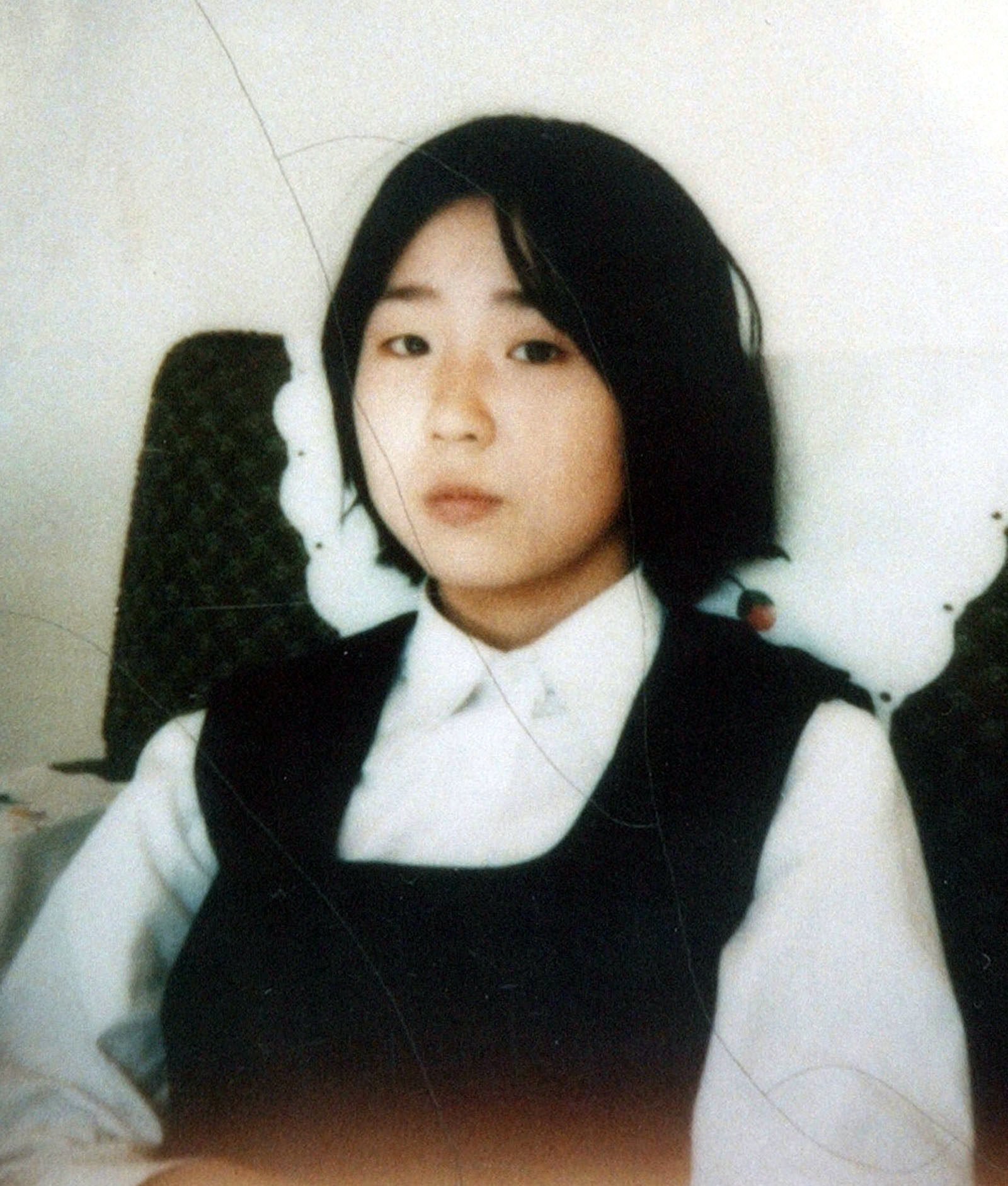 Megumi Yokota, then 13, pictured at an undisclosed location in North Korea after her abduction from Japan. Photo: AP