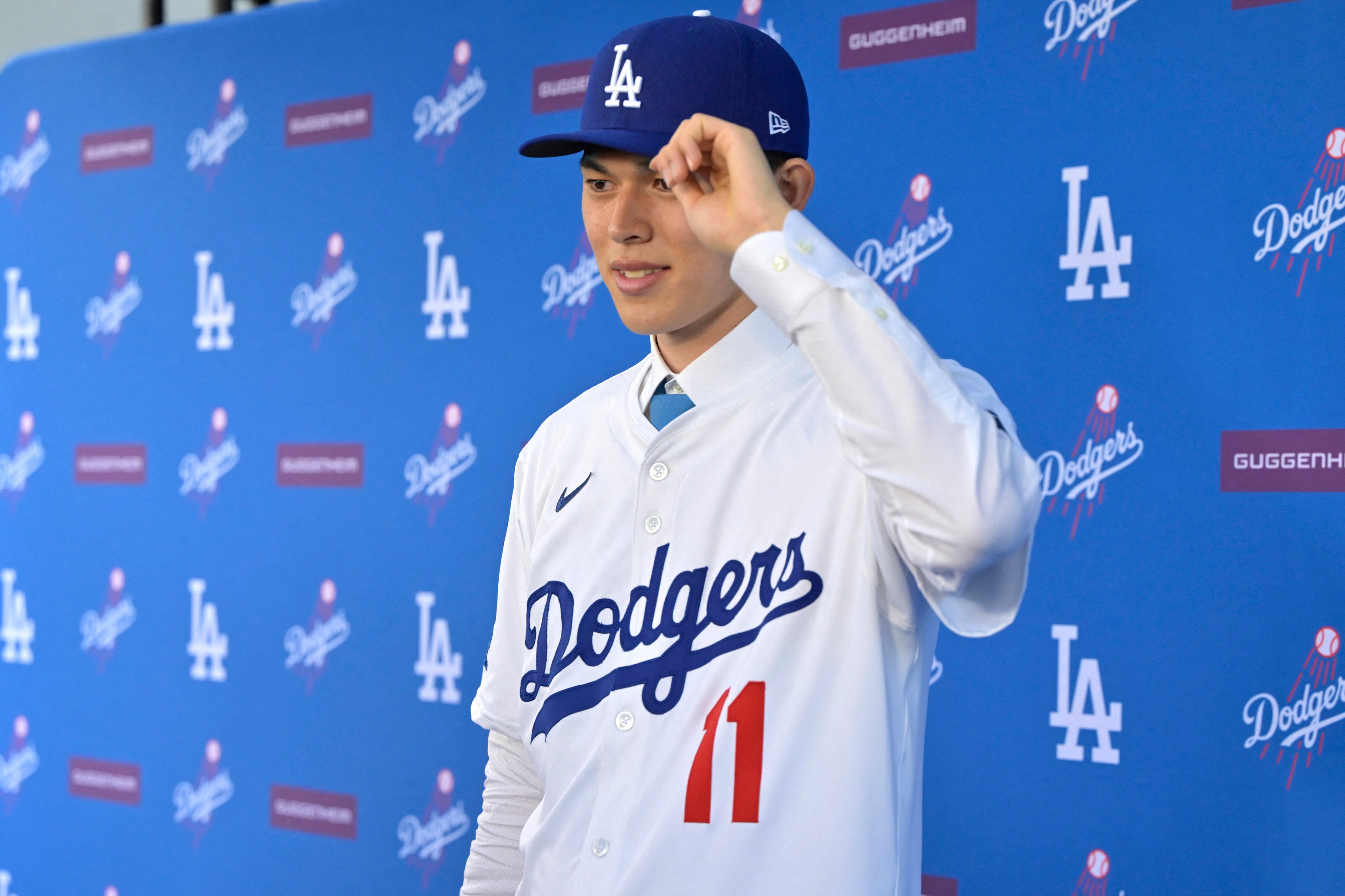 Roki Sasaki officially became a member of the Los Angeles Dodgers on Wednesday. Photo: Reuters