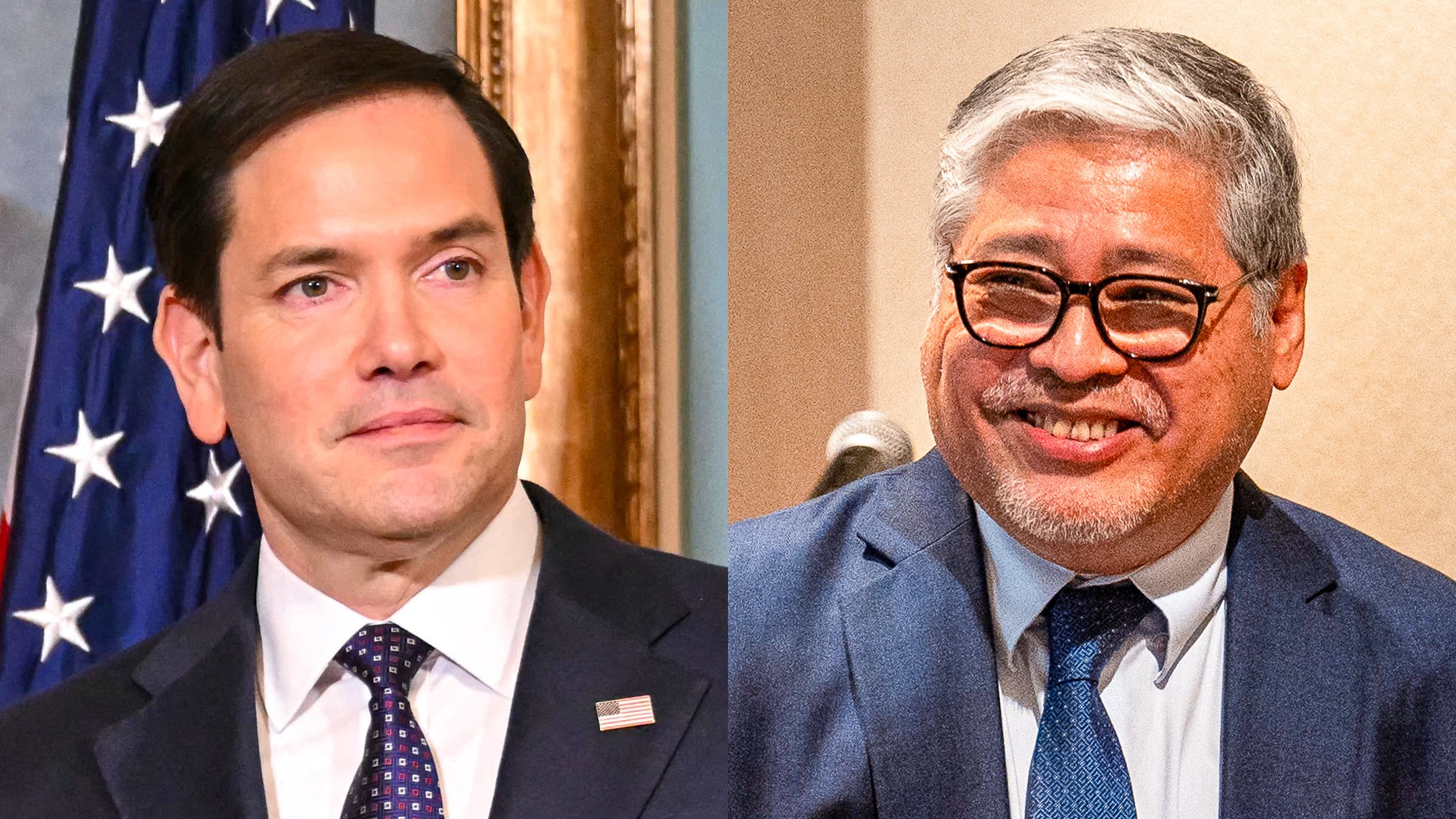 US Secretary of State Marco Rubio (left) and Philippine Foreign Secretary Enrique Manalo. Photo composite: AFP / AP