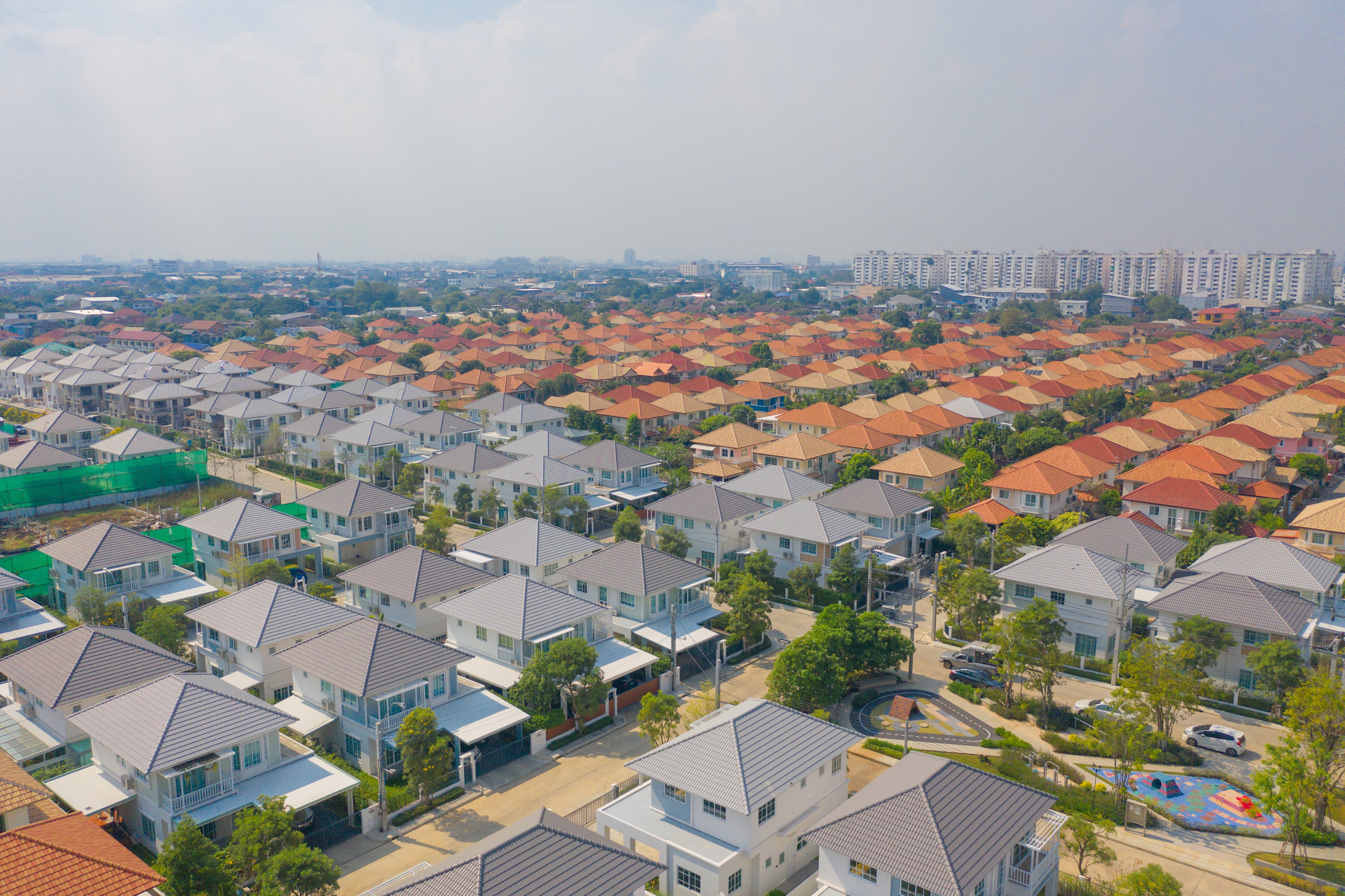 An aerial view of a luxury residential neighborhood in Bangkok. Photo: Shutterstock Images