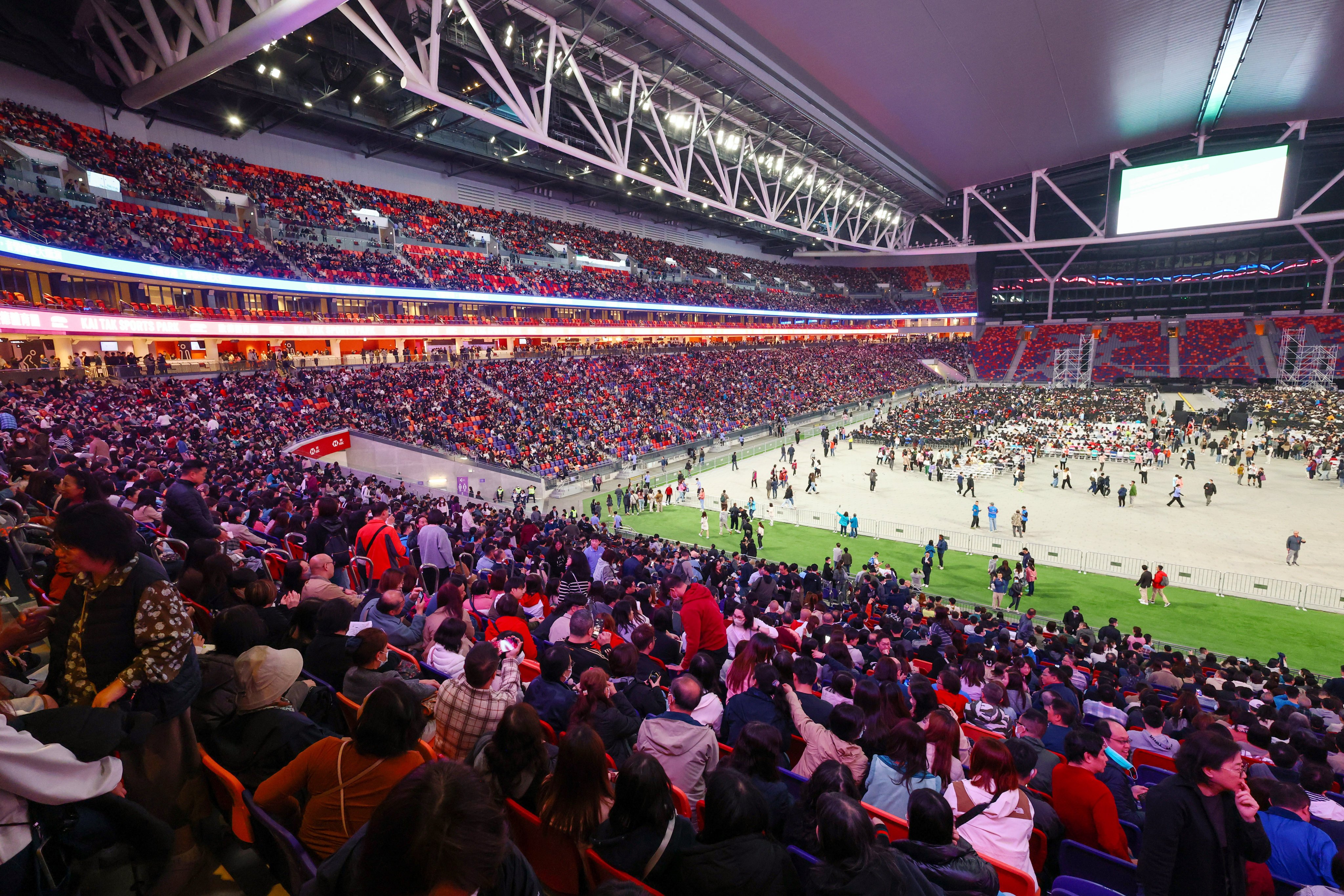 About 50,000 people were in the main Kai Tak Stadium on Friday night. Photo: SCMP/ Dickson Lee