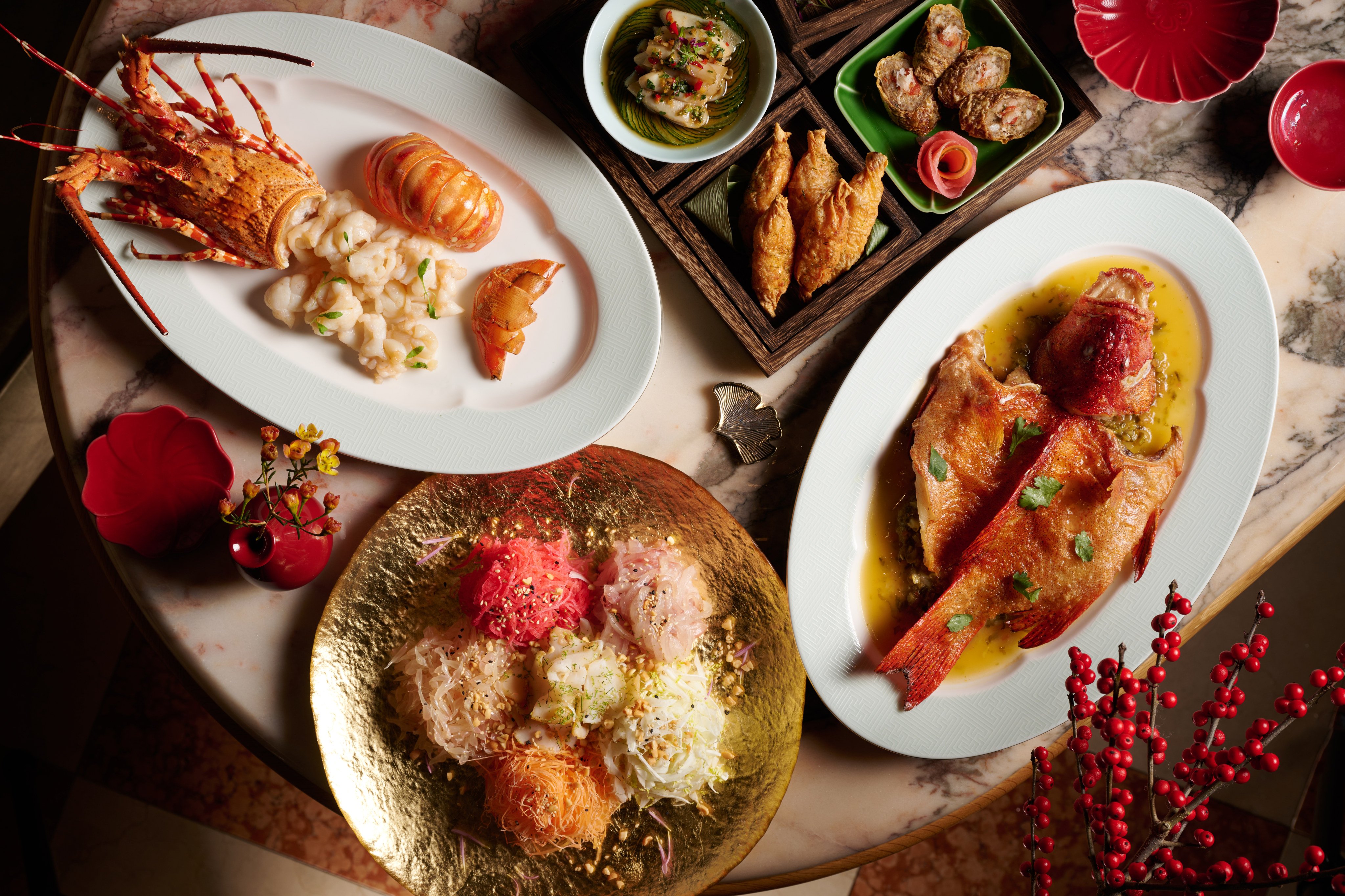 Auspicious dishes of Ming Pavilion at Island Shangri-La Hong Kong. Photo: Handout