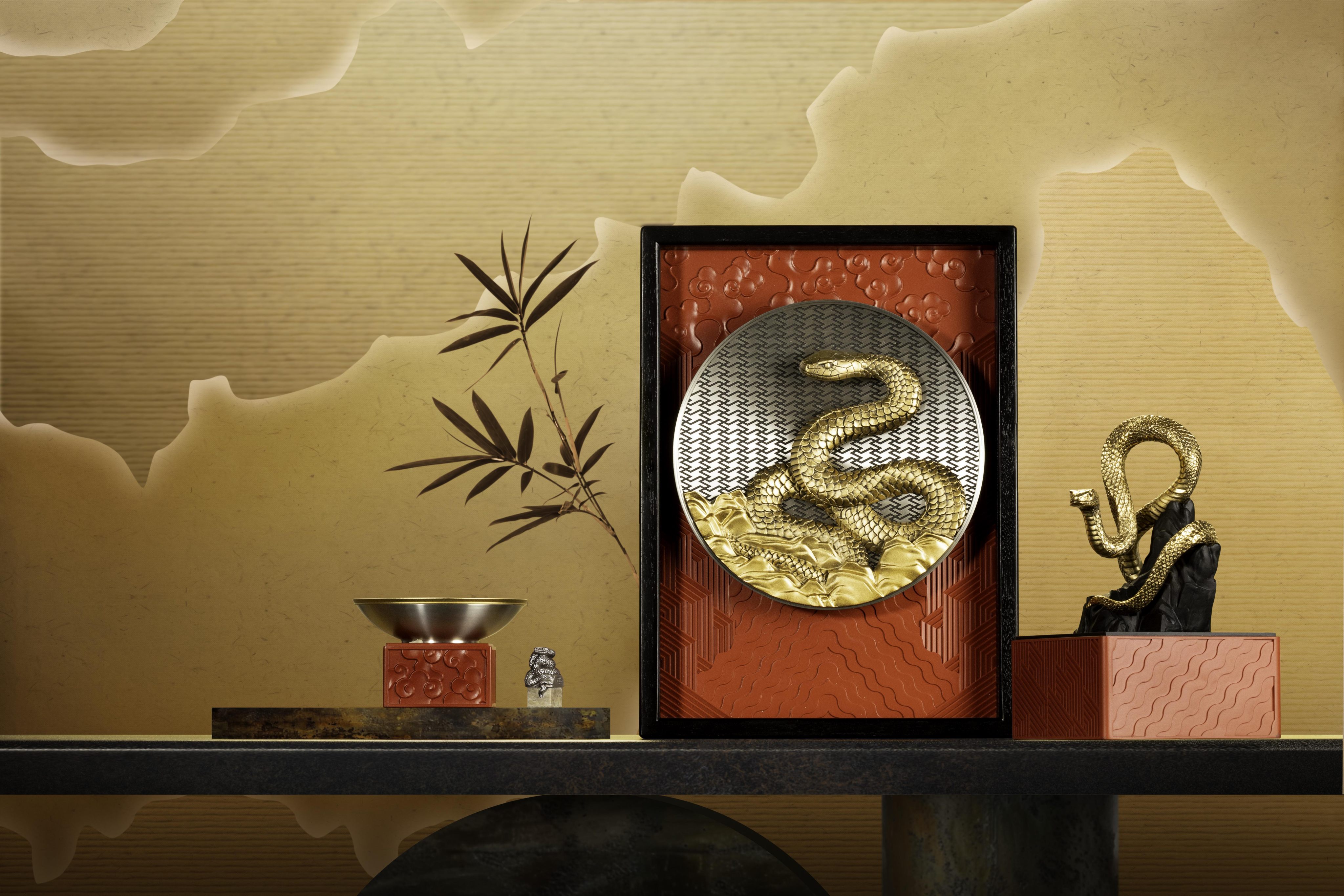 2025 is the Year of the Wood Snake, as celebrated in this limited edition plaque by Royal Selangor. Photo: Royal Selangor