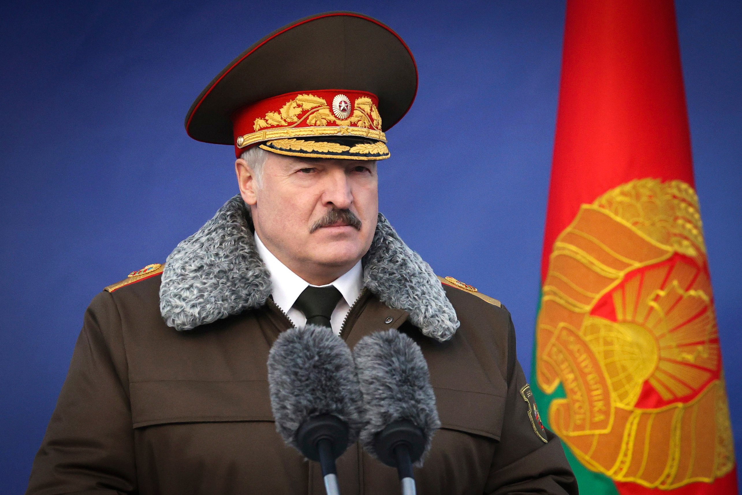 President Alexander Lukashenko of Belarus delivers a speech in 2020. Photo: AP