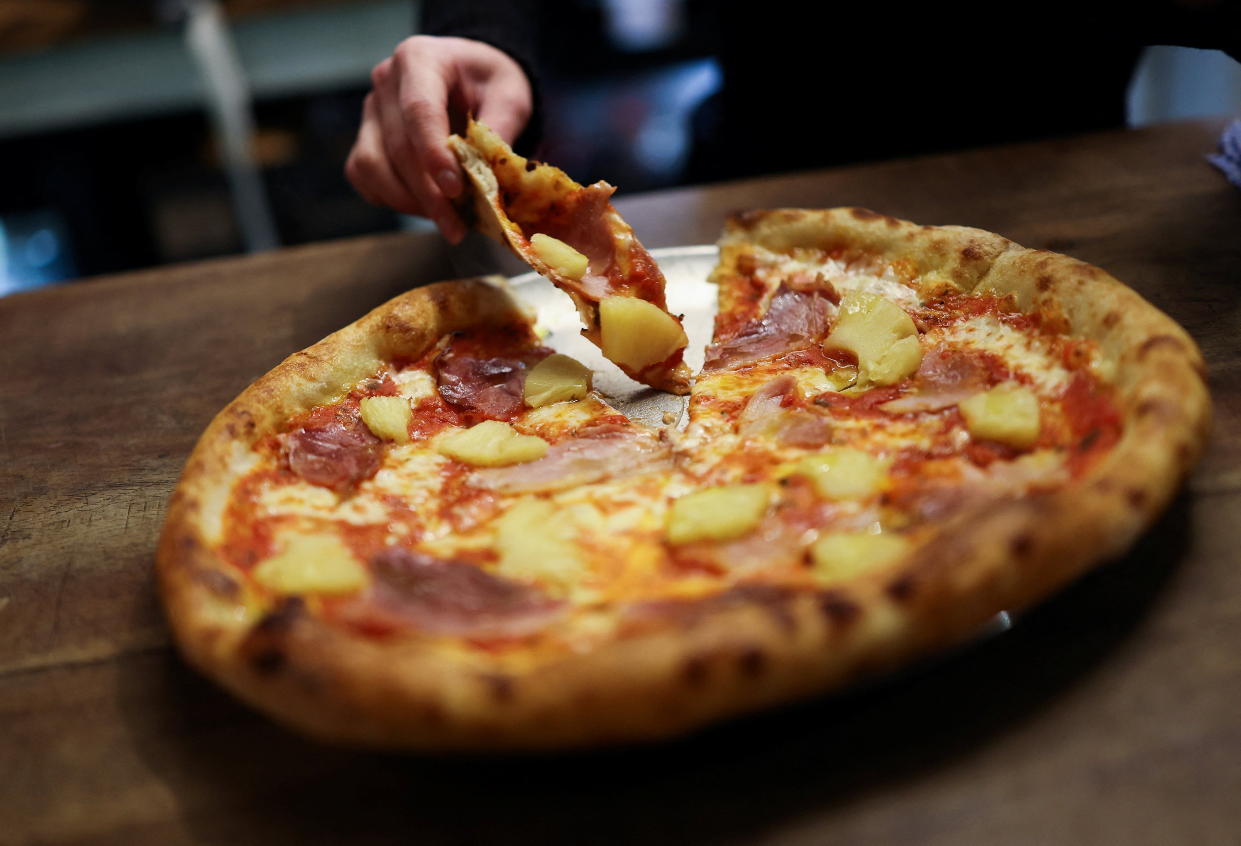 A Hawaiian pizza: ham and pineapple. Photo: Reuters