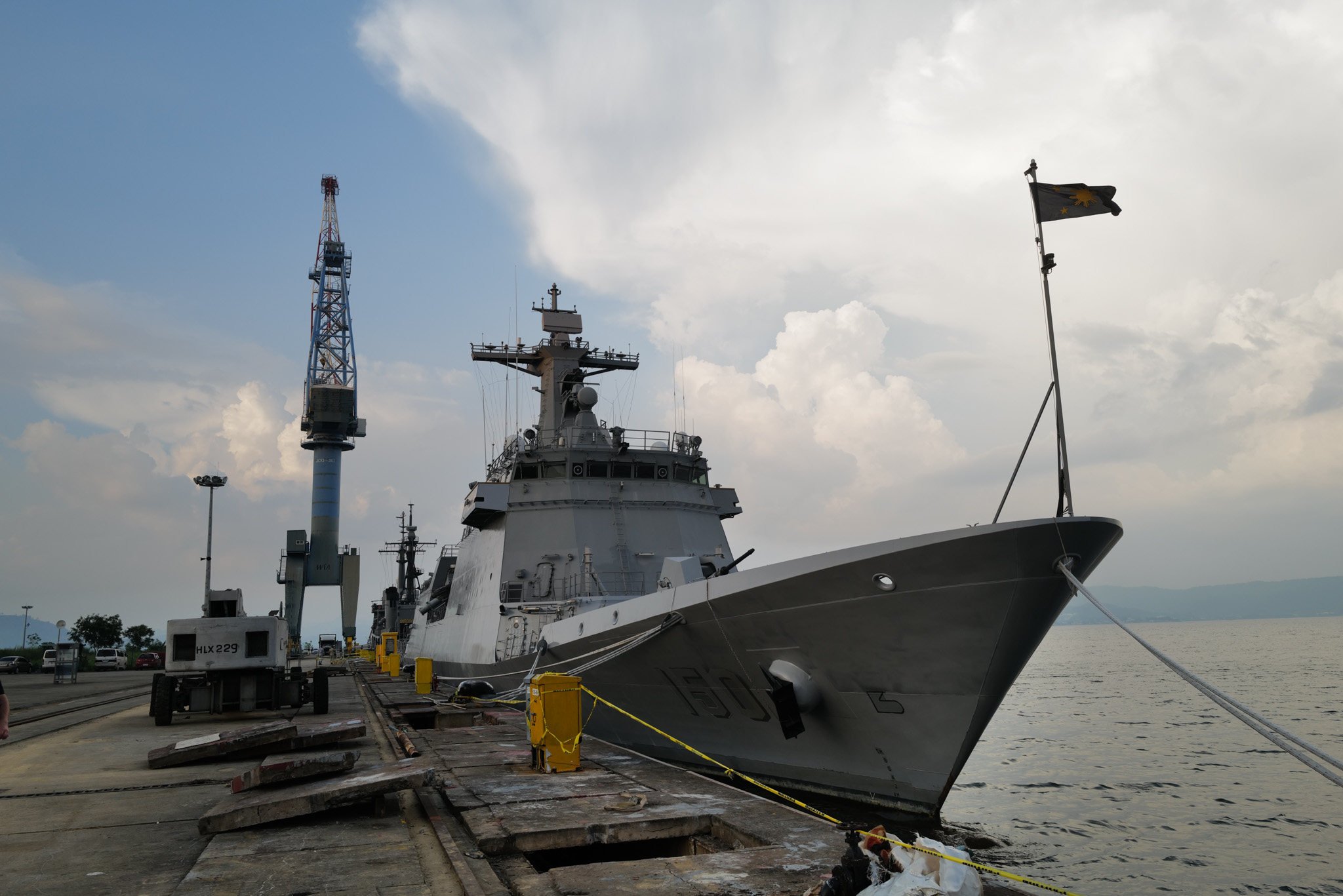 The Philippine Navy’s BRP Jose Rizal, a guided-missile frigate, is docked at Subic Bay. Photo: Jeoffrey Maitem