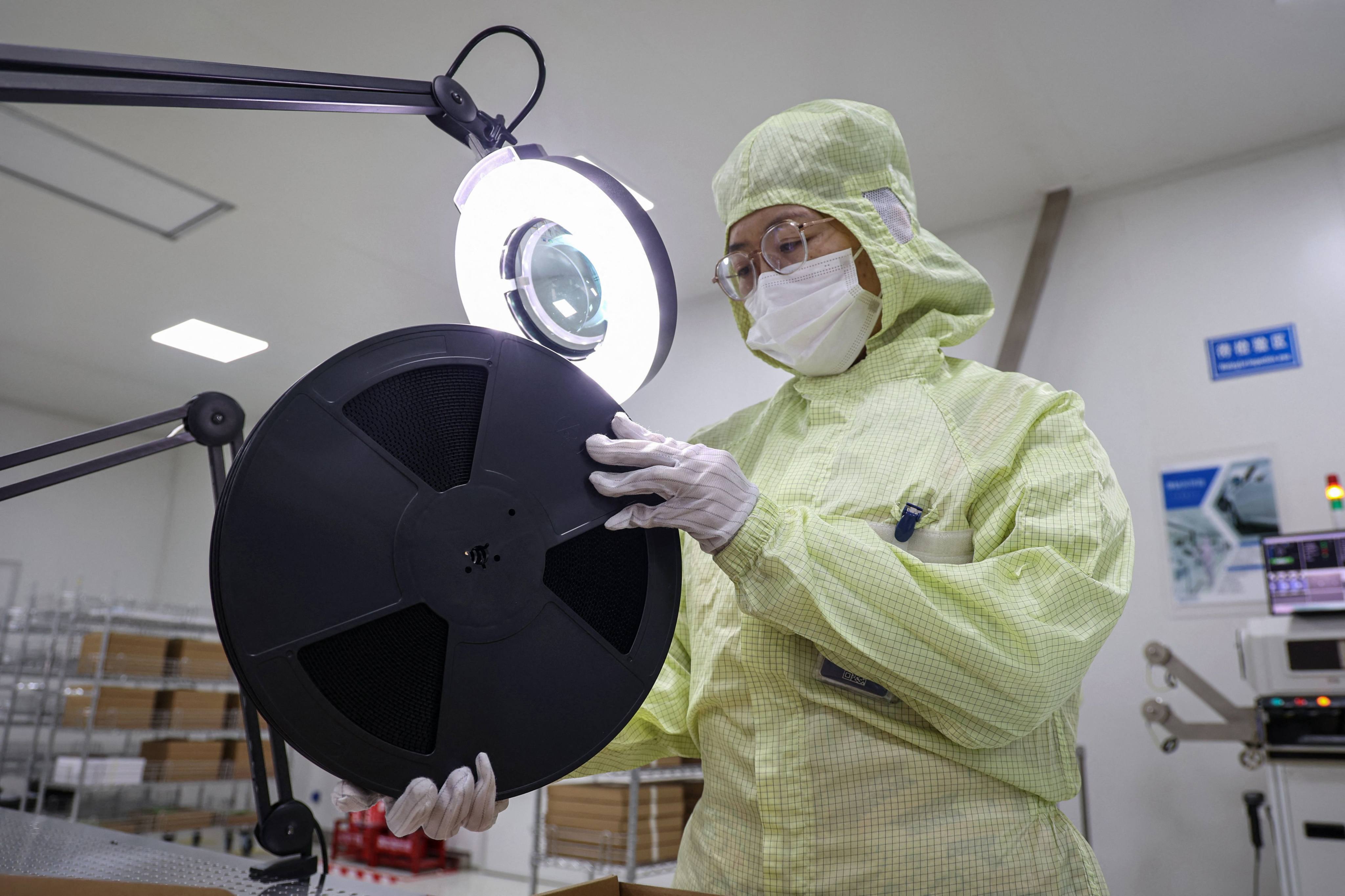 Semiconductor chips are readied for export at a factory in Binzhou, in eastern China’s Shandong province. Photo: AFP