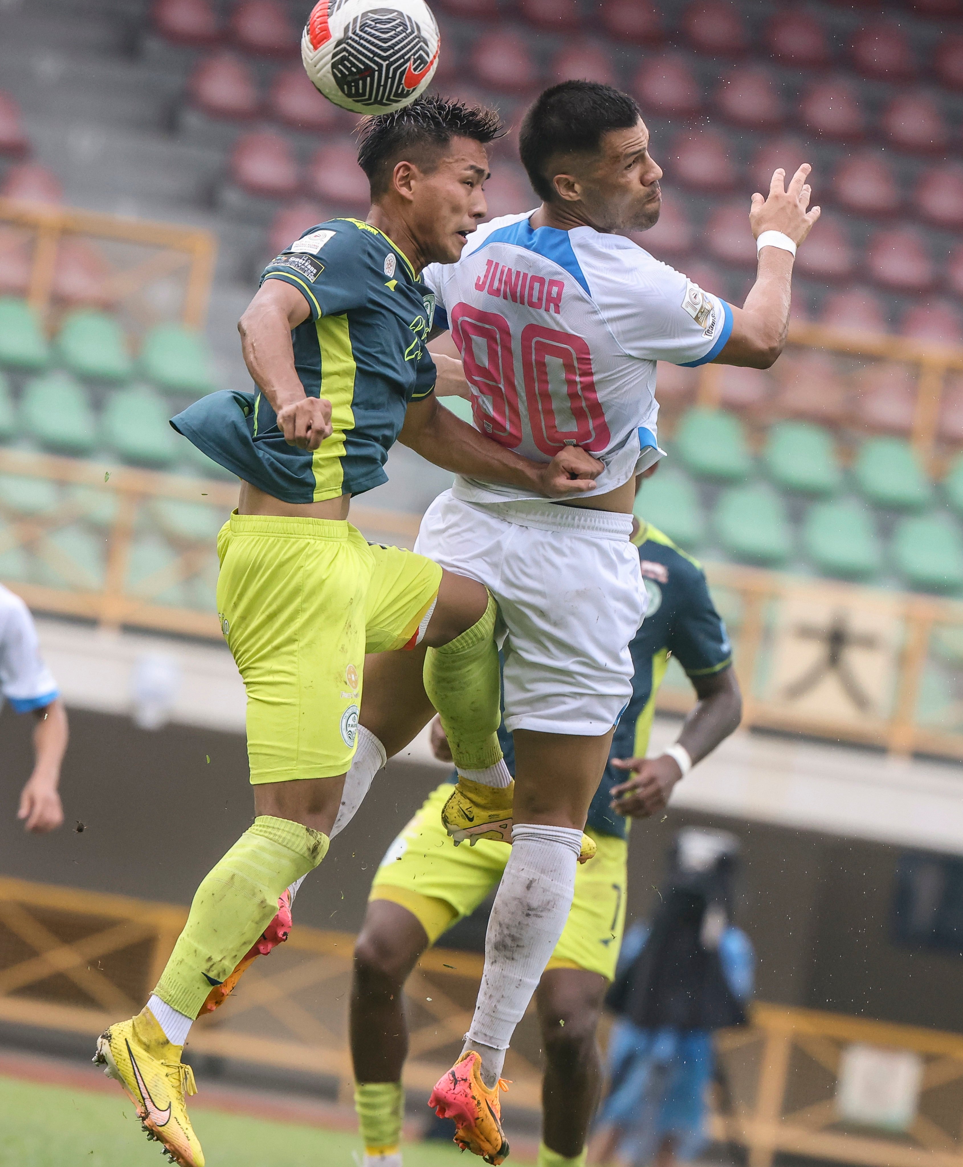 Tai Po (in green, pictured taking on Kitchee last year) hope to have a new name next season. Photo: Jonathan Wong