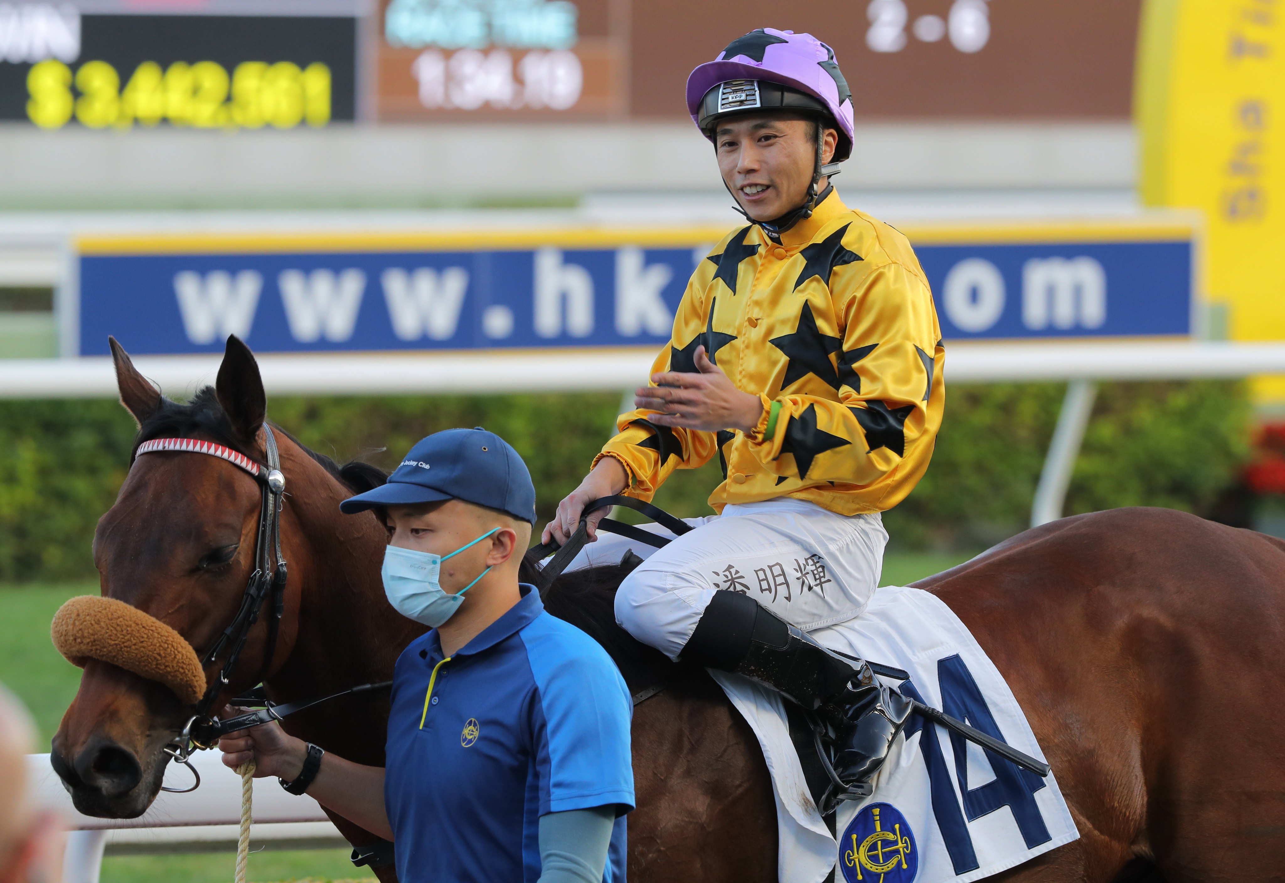 Jockey Matthew Poon enjoys a recent winner. Photo: Kenneth Chan