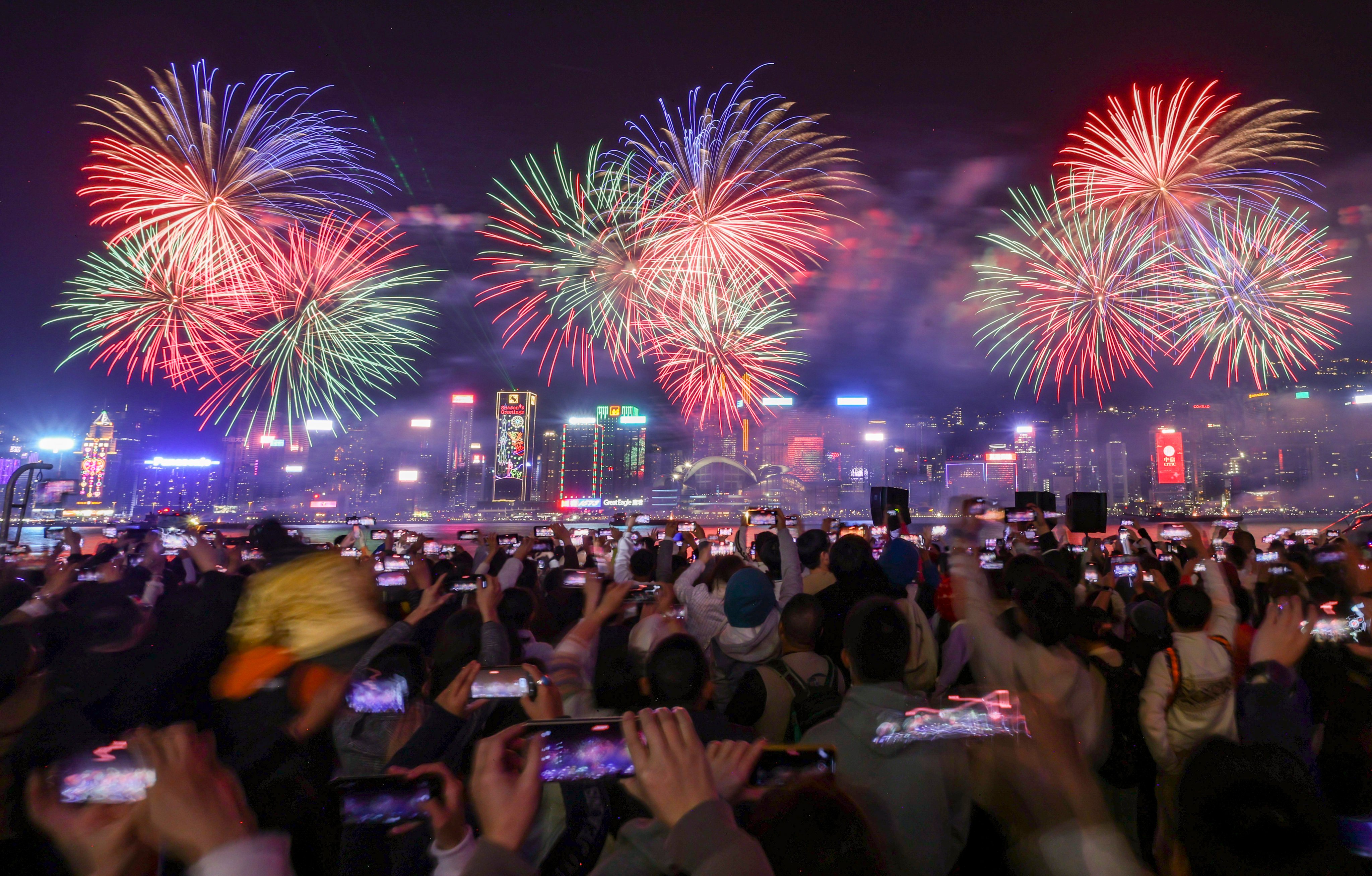 The Lunar New Year fireworks in Victoria Harbour in 2024. Photo: Dickson Lee