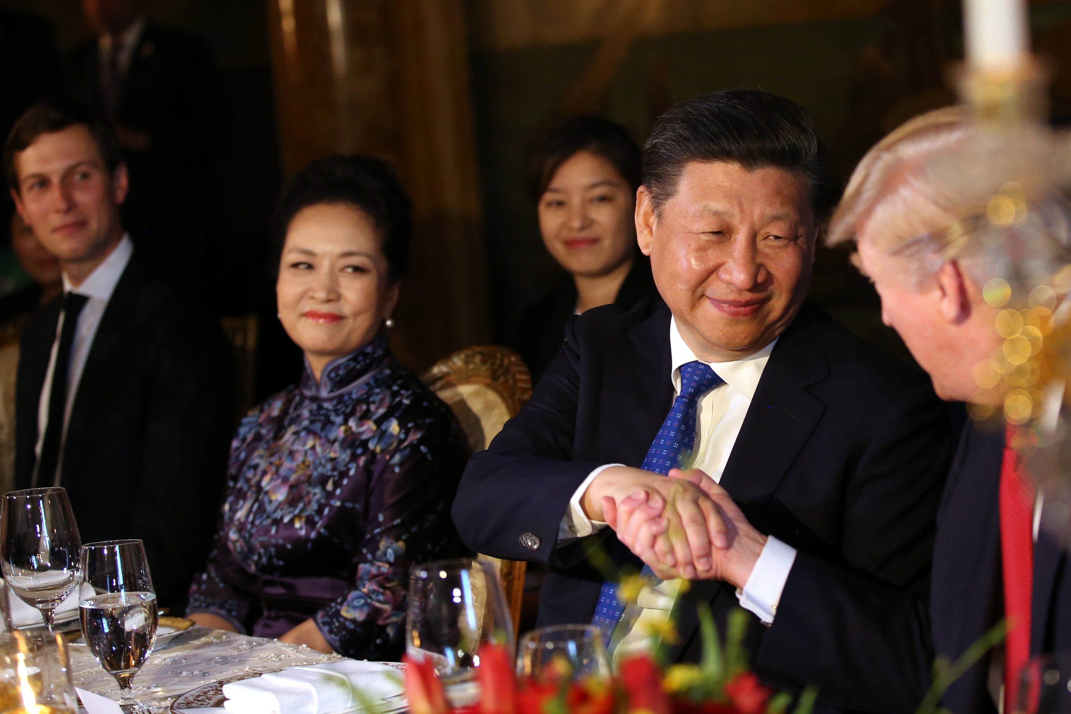 Donald Trump shakes hands with China’s Xi Jinping during a dinner at the US president’s Mar-a-Lago estate in Florida in 2017. Photo: Reuters