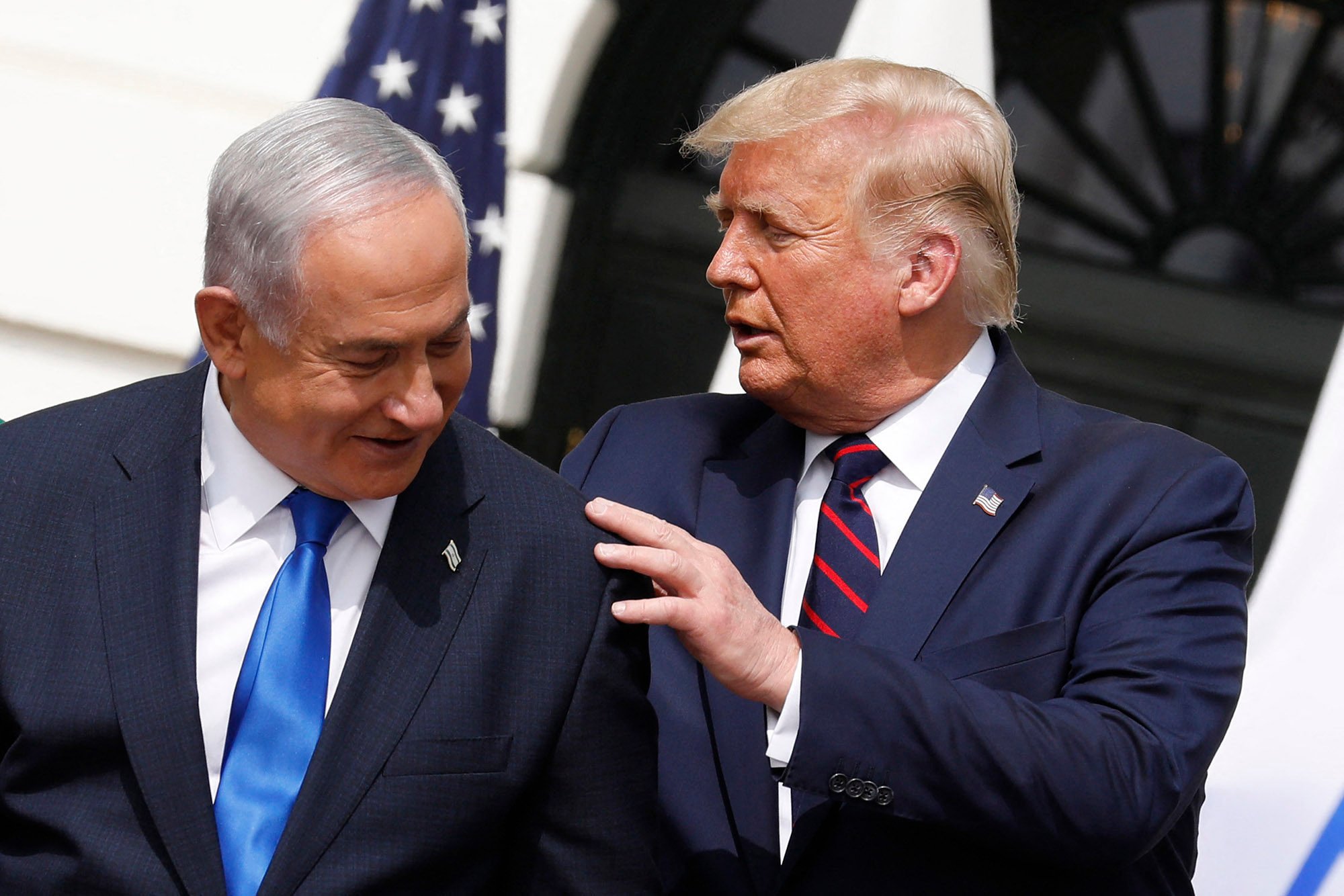 Donald Trump, right, and Benjamin Netanyahu at the White House in Washington during Trump’s last presidency in 2020. The Israeli PM is expected to meet the newly elected US president at the White House as early as next week. Photo: Abaca Press / TNS