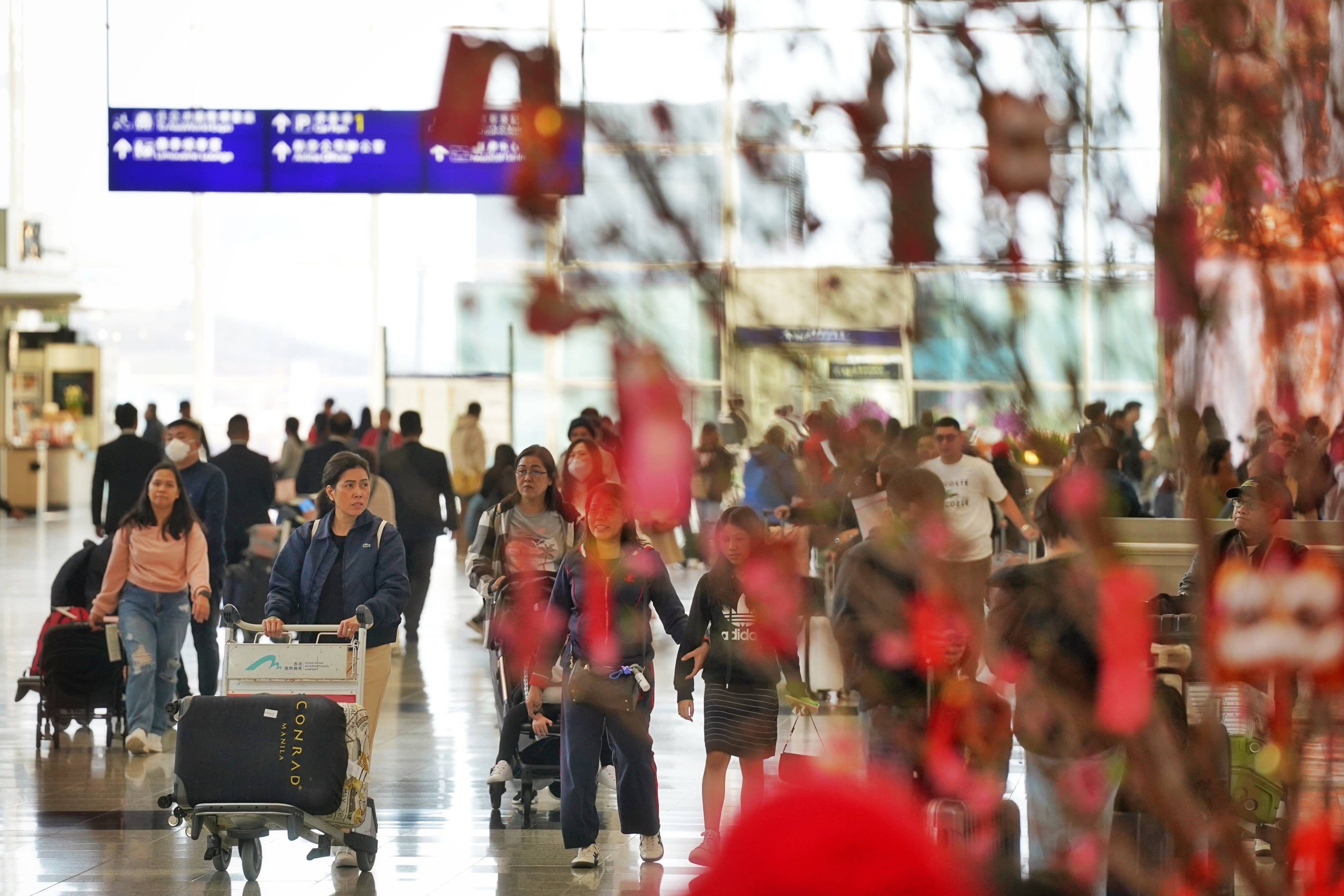 For the entire 2024, Hong Kong’s airport handled 34.3 per cent more passengers than the year before at 53.1 million. Photo: Elson Li