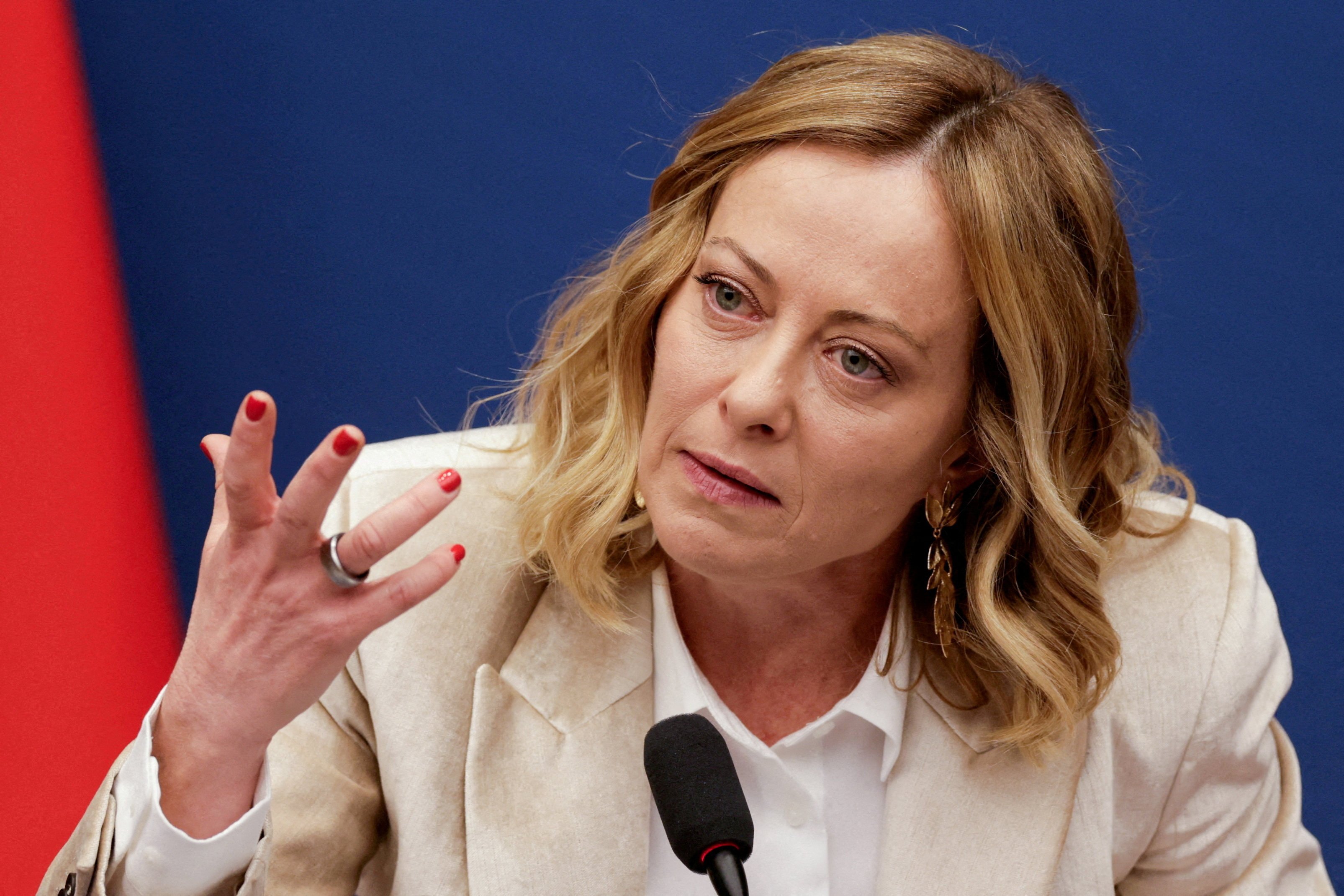 Italy’s Prime Minister Giorgia Meloni gives a press conference in Rome, Italy, on January 9. Photo: Reuters