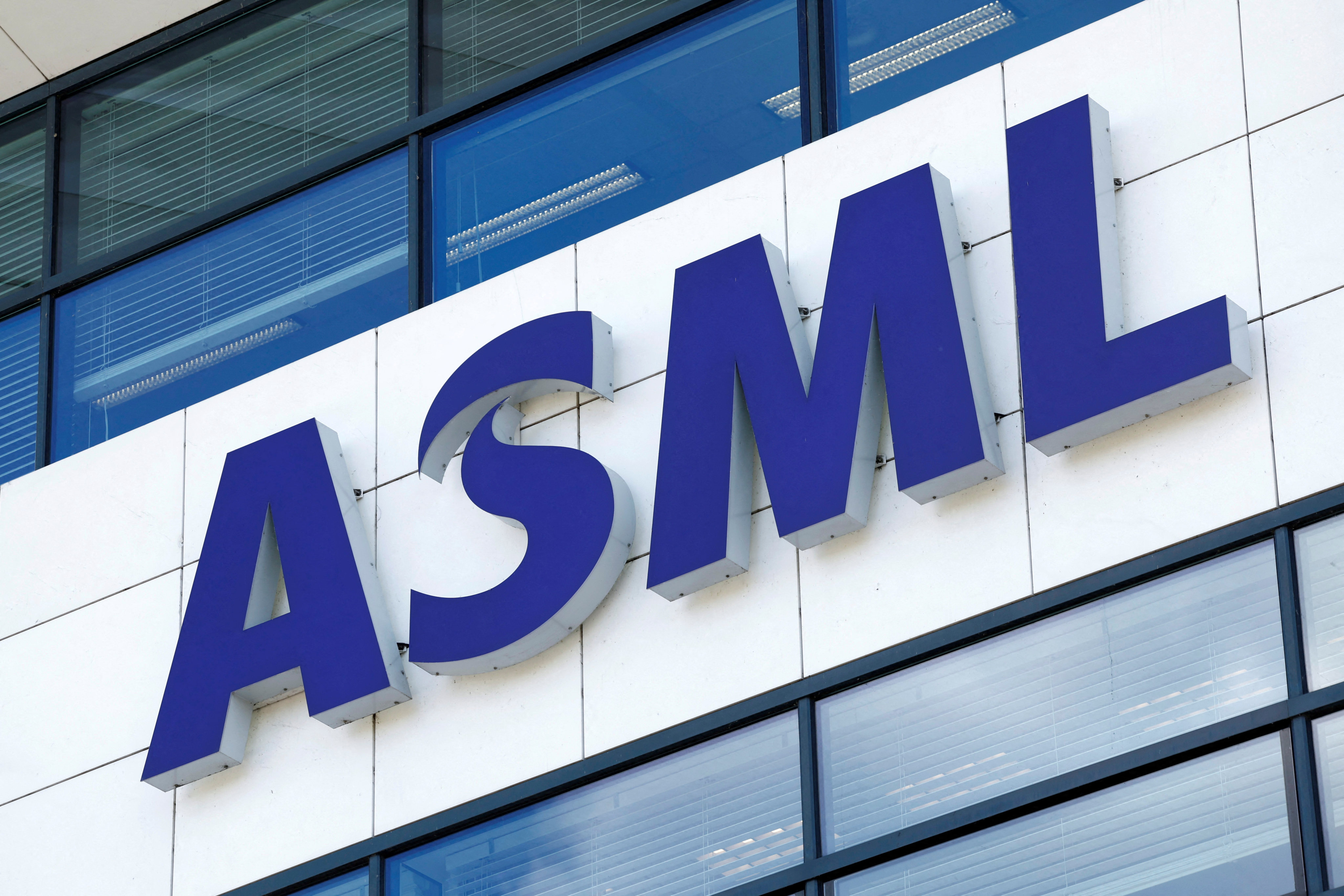 The ASML logo is seen at its headquarters in Veldhoven, the Netherlands. Photo: Reuters