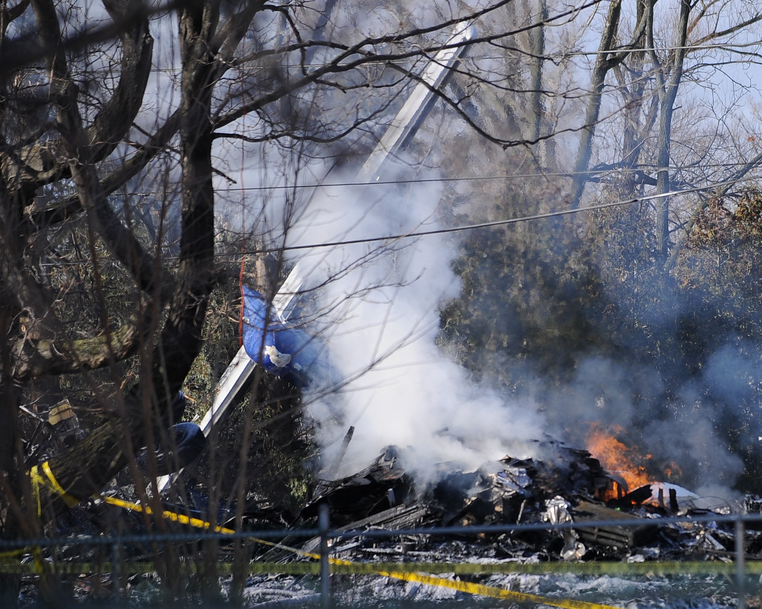 The scene of a 2009 plane crash in Buffalo, New York. File photo: AFP