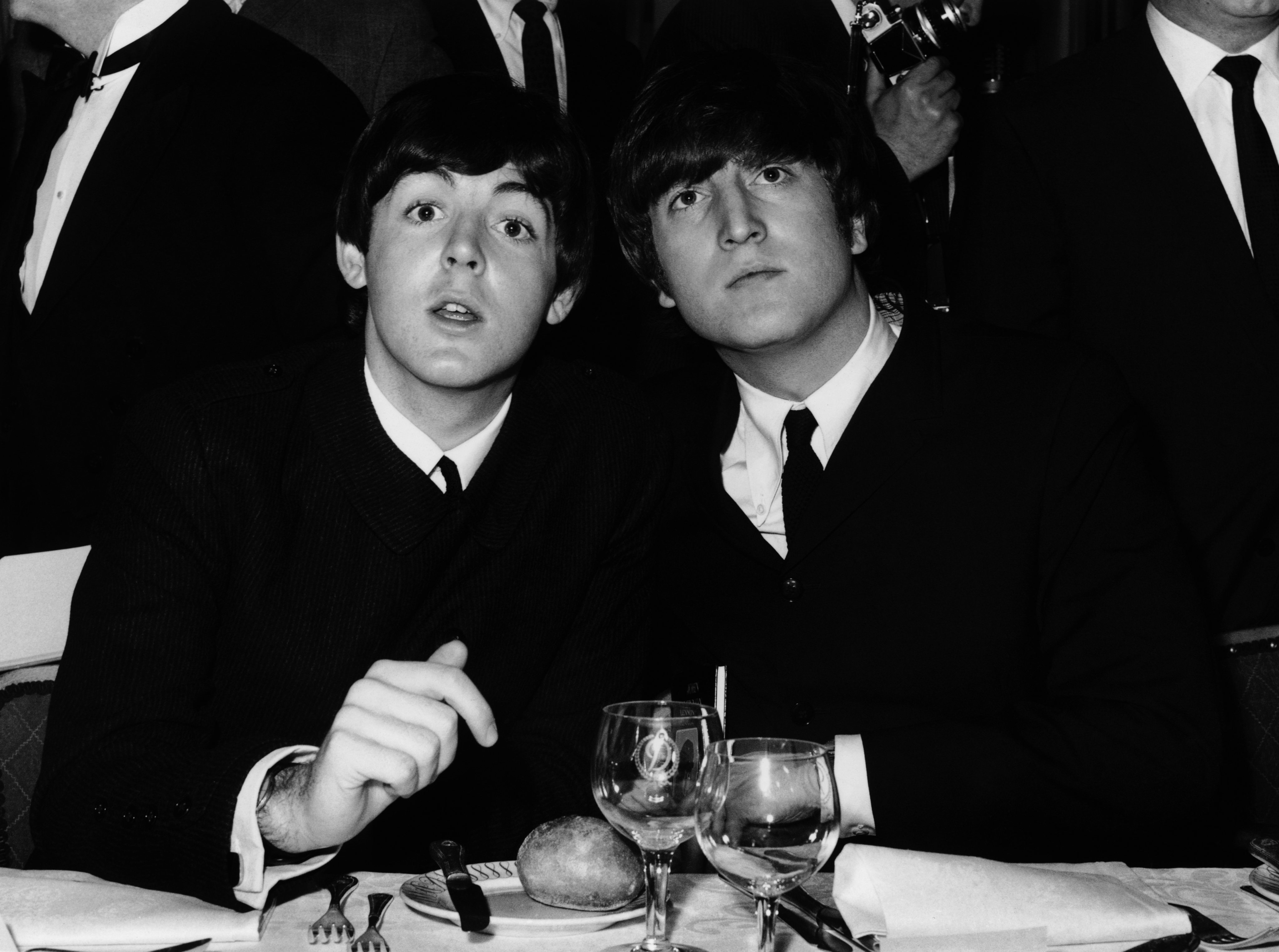 Paul McCartney (left) and John Lennon of the Beatles in 1964. A new record from the Beatles, produced with the help of AI, could win a Grammy this year. Photo: Getty Images