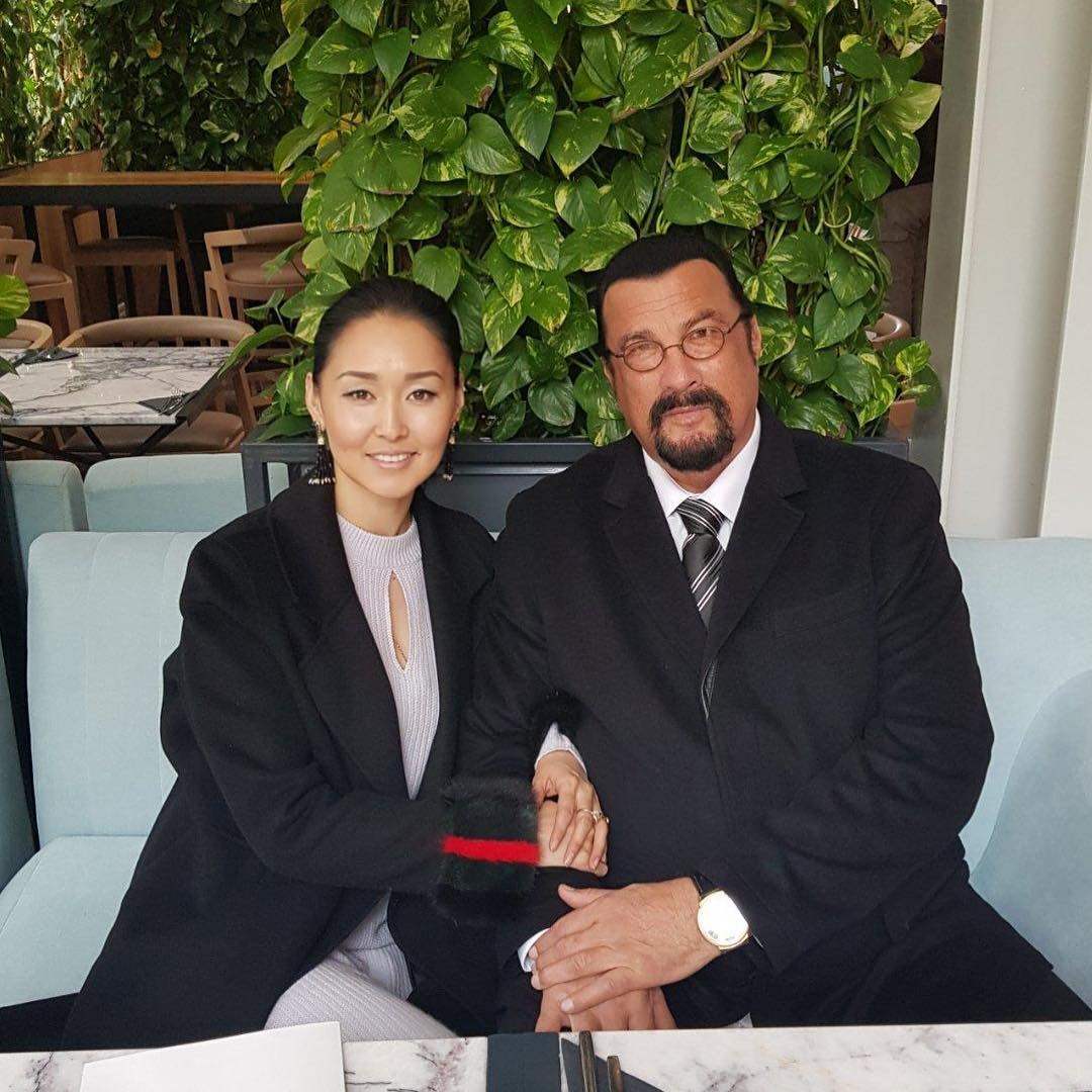 Steven Seagal and his wife, Mongolian dancer, actress and polyglot Erdenetuya Batsukh. Photo: @seagalofficial/Instagram
