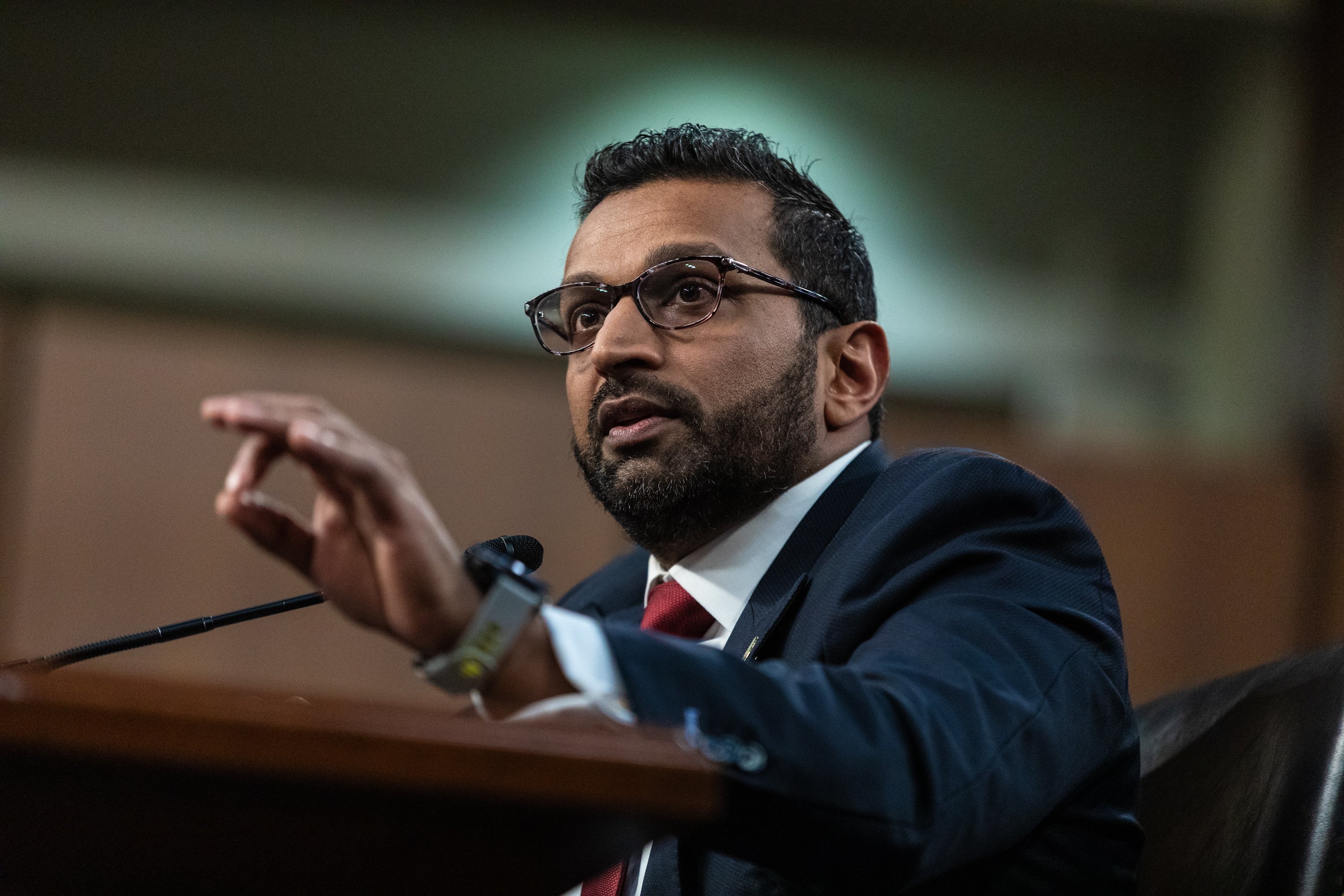 Kash Patel, US President Donald Trump’s nominee for FBI director, testifying during his confirmation hearing before the Senate Judiciary Committee in Washington on Thursday. Photo: EPA-EFE