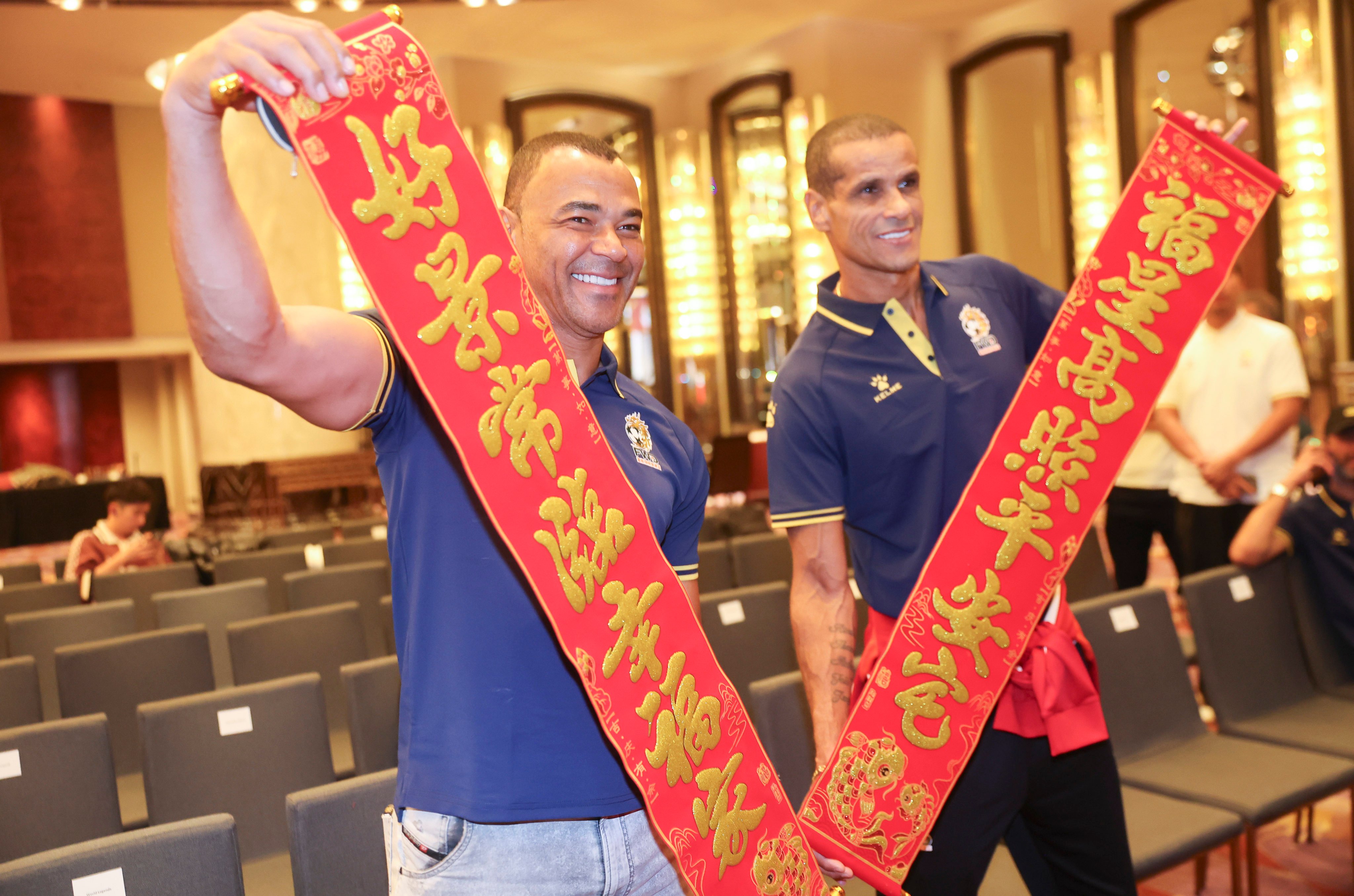 Brazilian World Cup winners Cafu (left) and Rivaldo will part of the World Legends team playing against Hong Kong Legends. Photo: Edmond So 