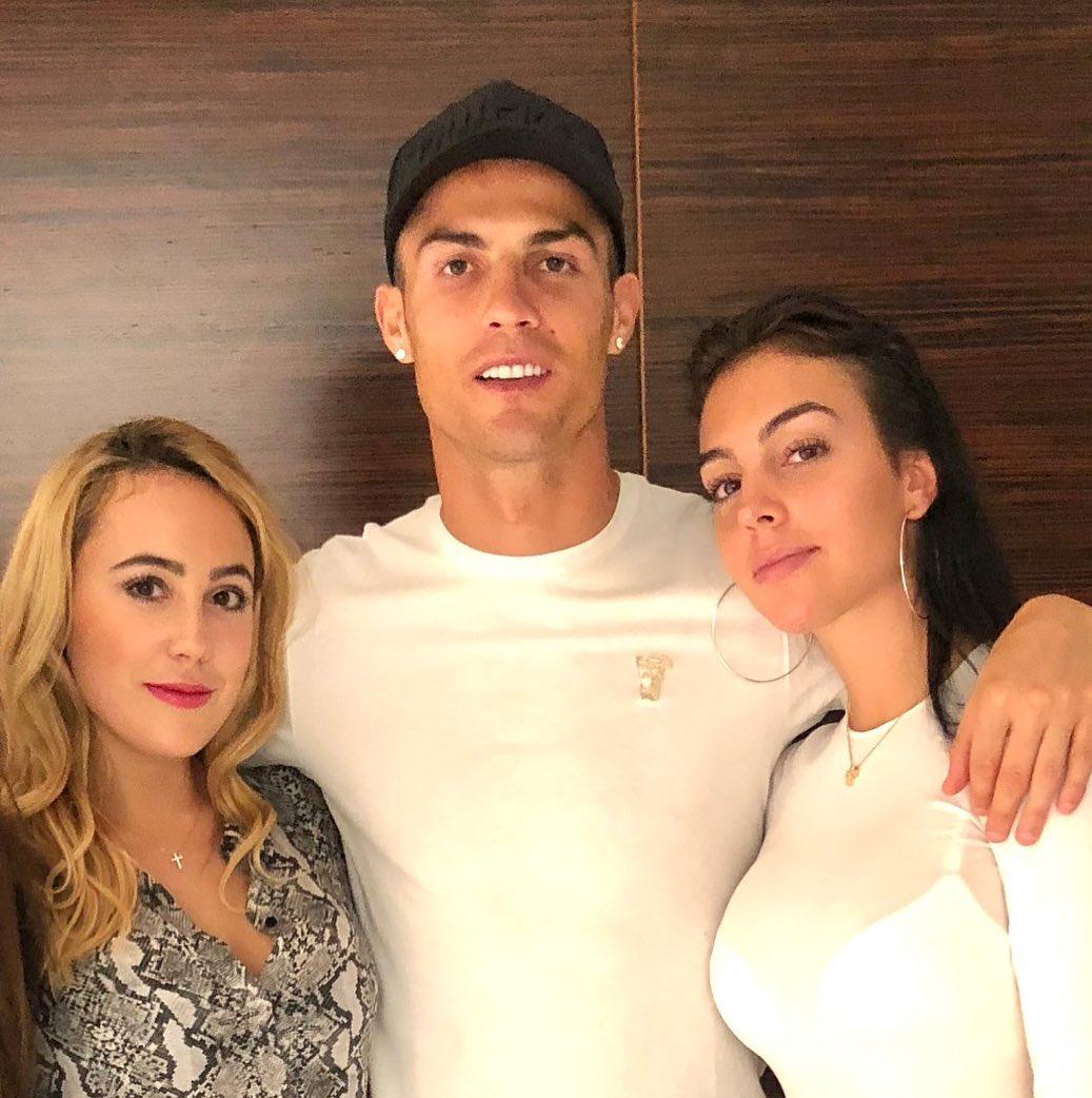 Cristiano Ronaldo with his wife Georgina Rodríguez (right) and her sister Ivana Rodríguez. Photo: @ivana.rodriguez/Instagram