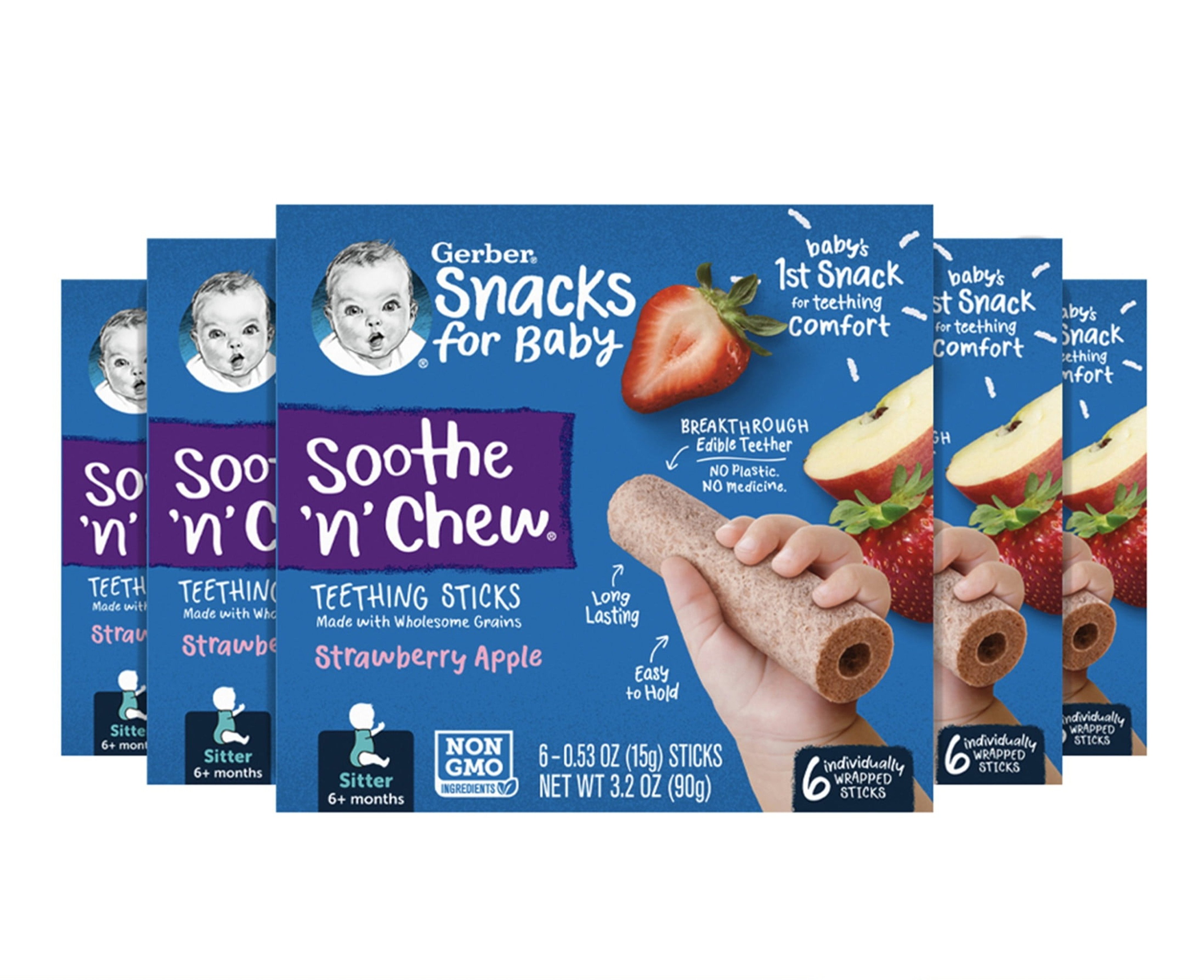 One of the types of Gerber Soothe ‘N’ Chew Teething Stick products that has prompted a warning over choking hazards. Photo: Handout