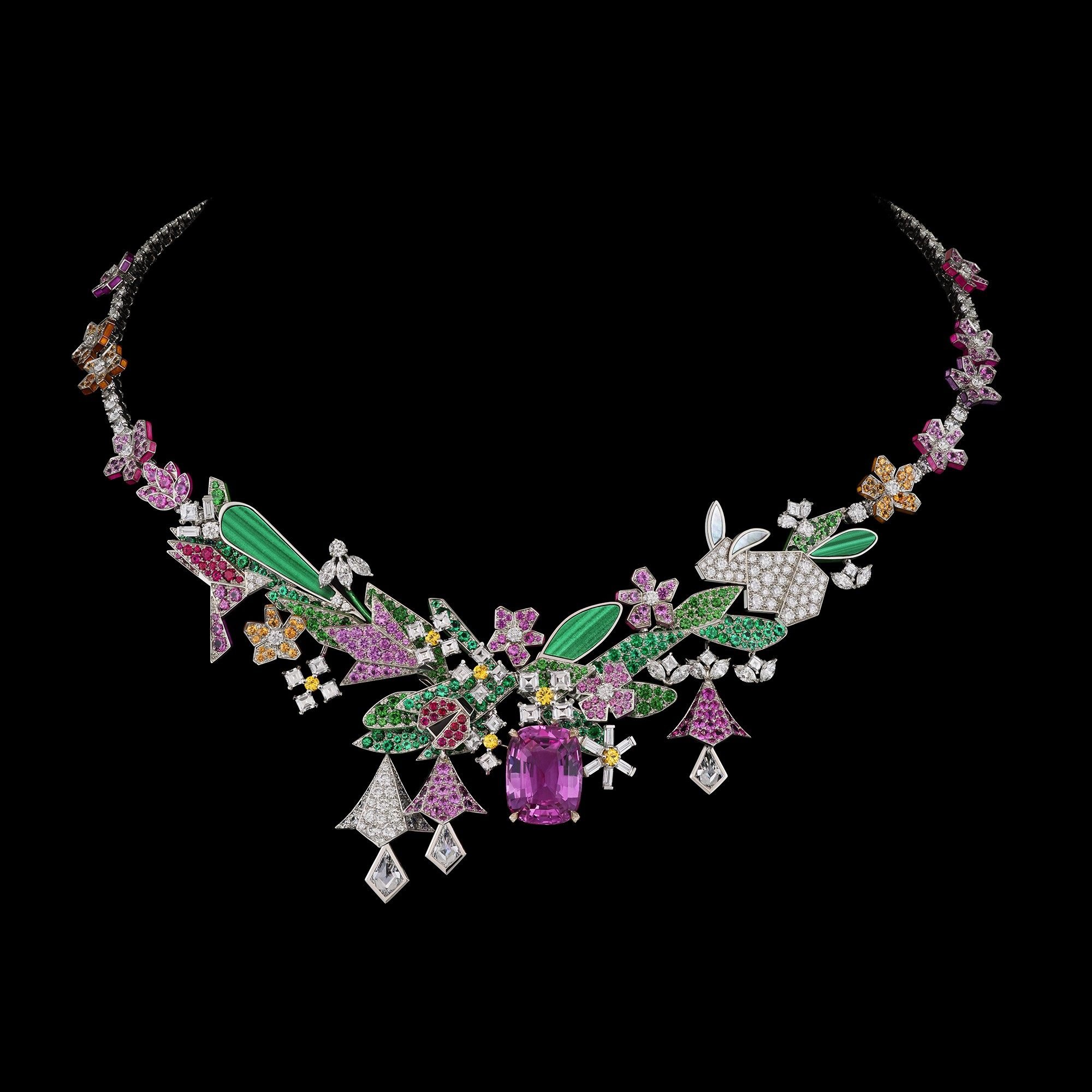 This Diorama & Diorigami necklace features playful animal and nature motifs that hark back to childhood. Photo: Dior