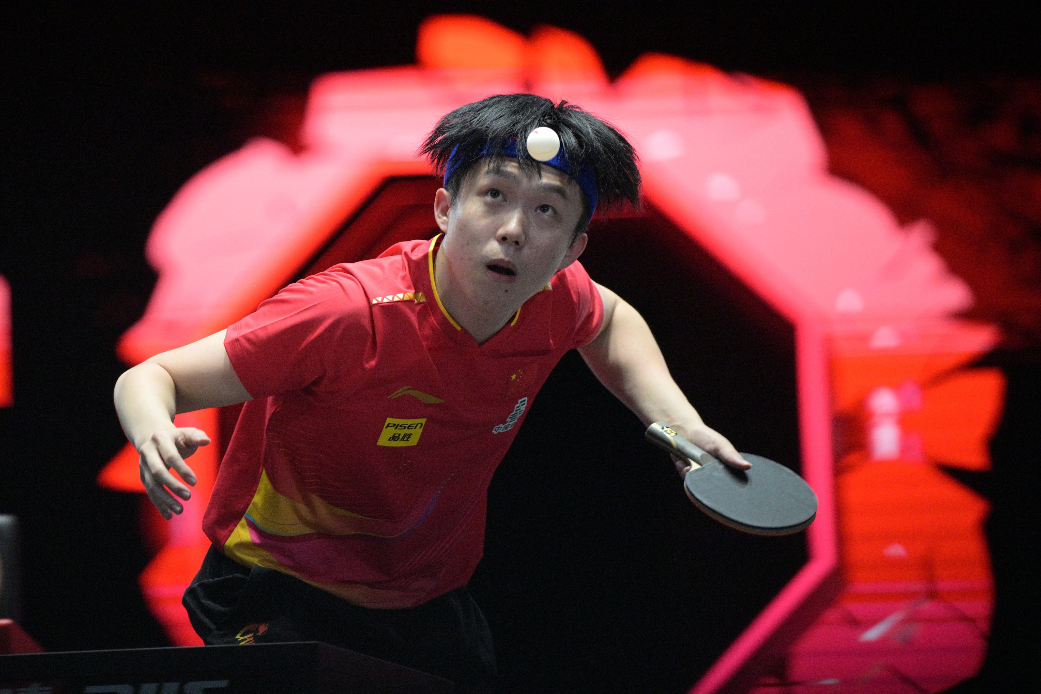 Wang Chuqin of China in action at the Singapore Smash. Photo: Xinhua