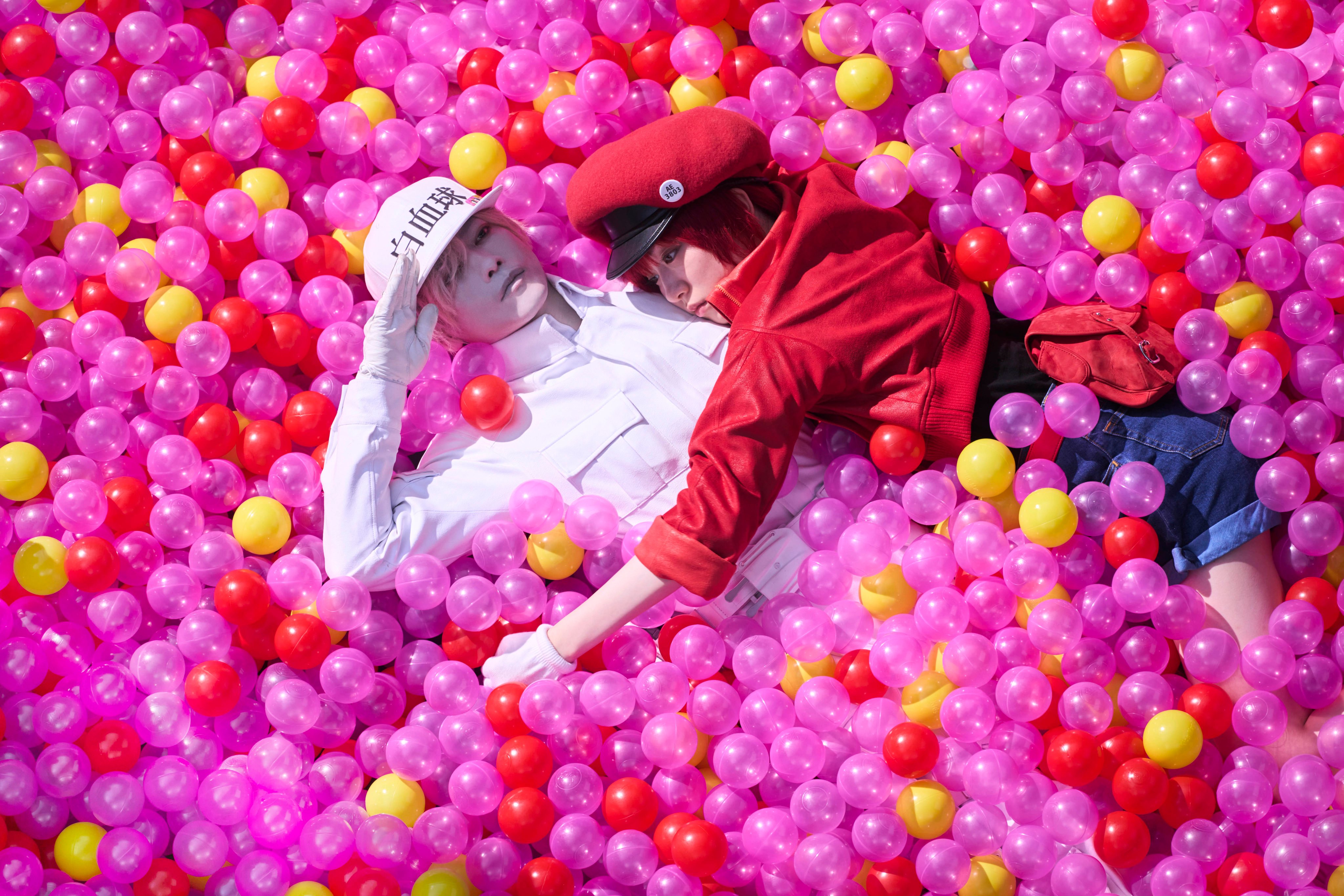 Takeru Satoh (left) and Mei Nagano in a still from Cells at Work!.