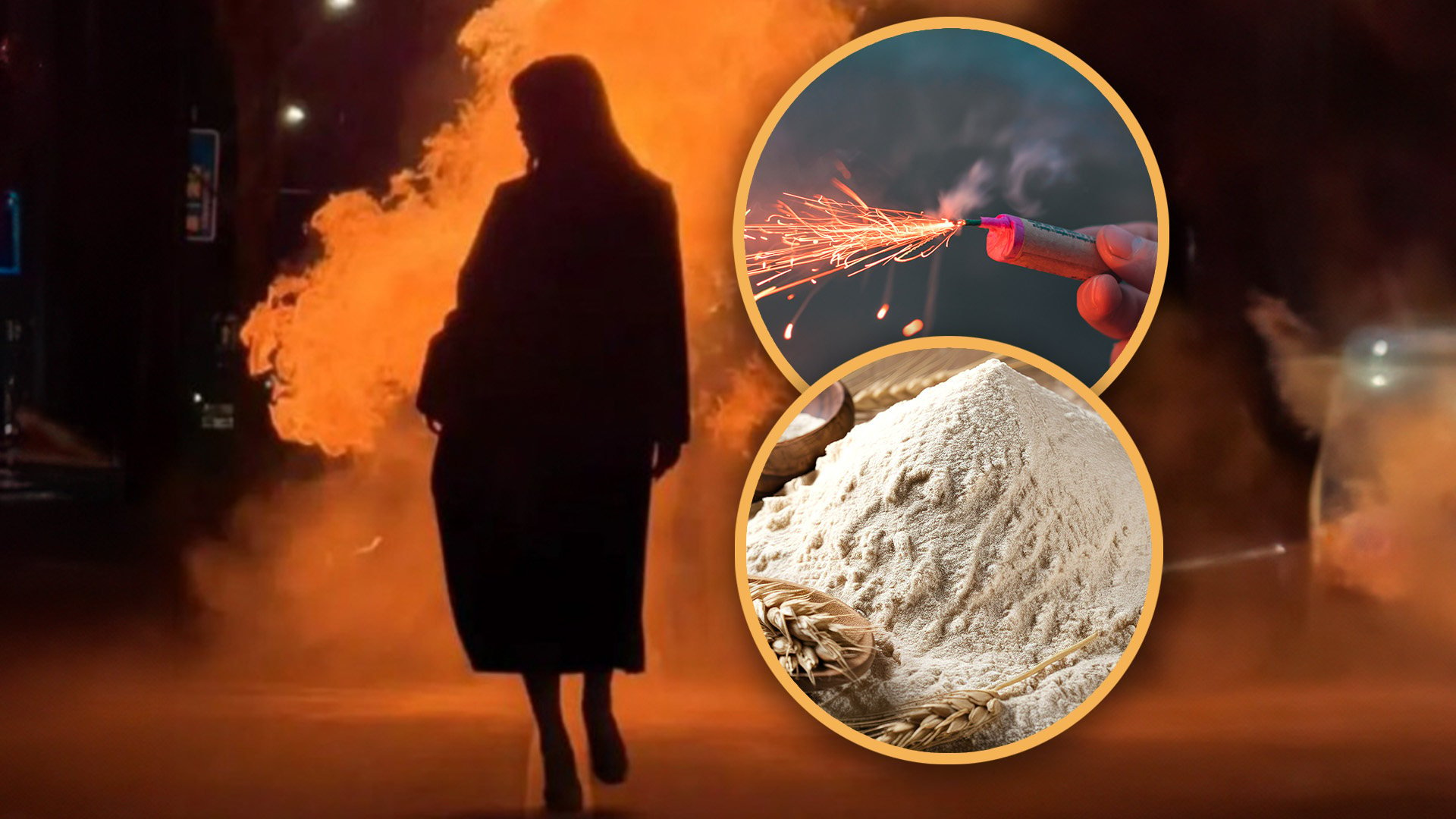 Chinese youth are using firecrackers to fry plain flour for mushroom cloud photos, raising safety concerns from firefighters. Photo: SCMP composite/Shutterstock/RedNote