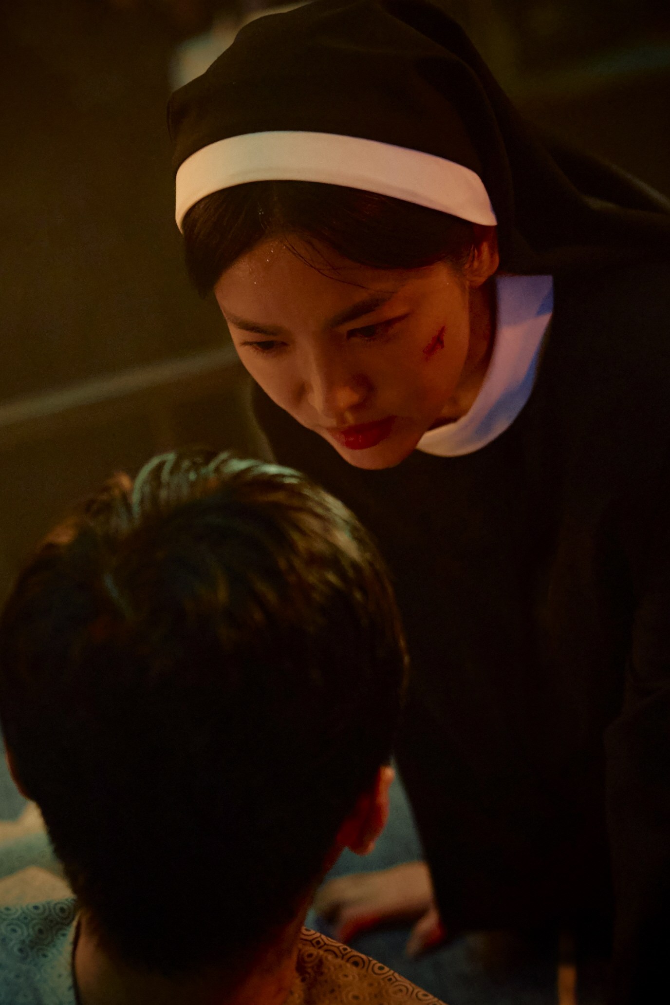 Song Hye-kyo as Sister Giunia in a still from Dark Nuns.