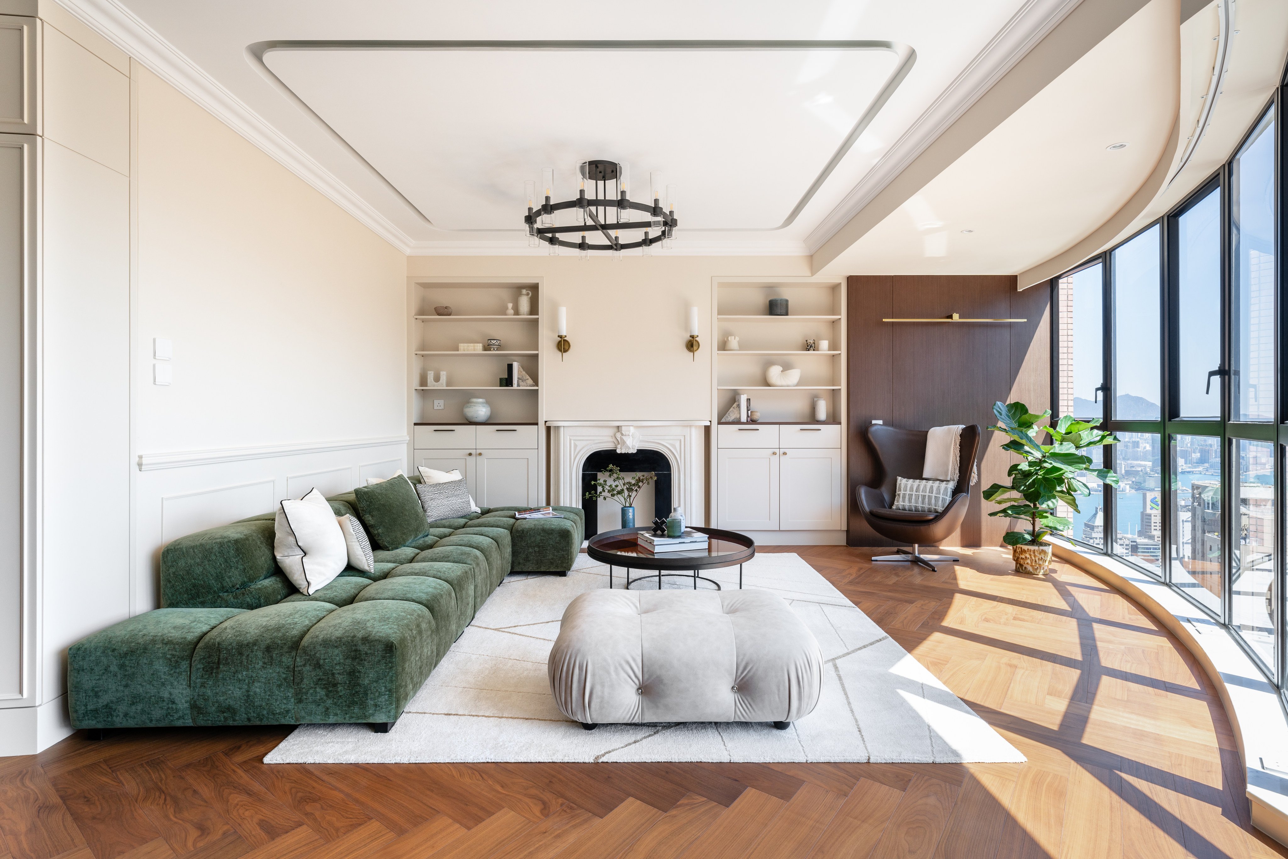 The living room of the apartment in Mid-Levels, Hong Kong, designed by MAD Studio. Photo: Tracy Wong Photography