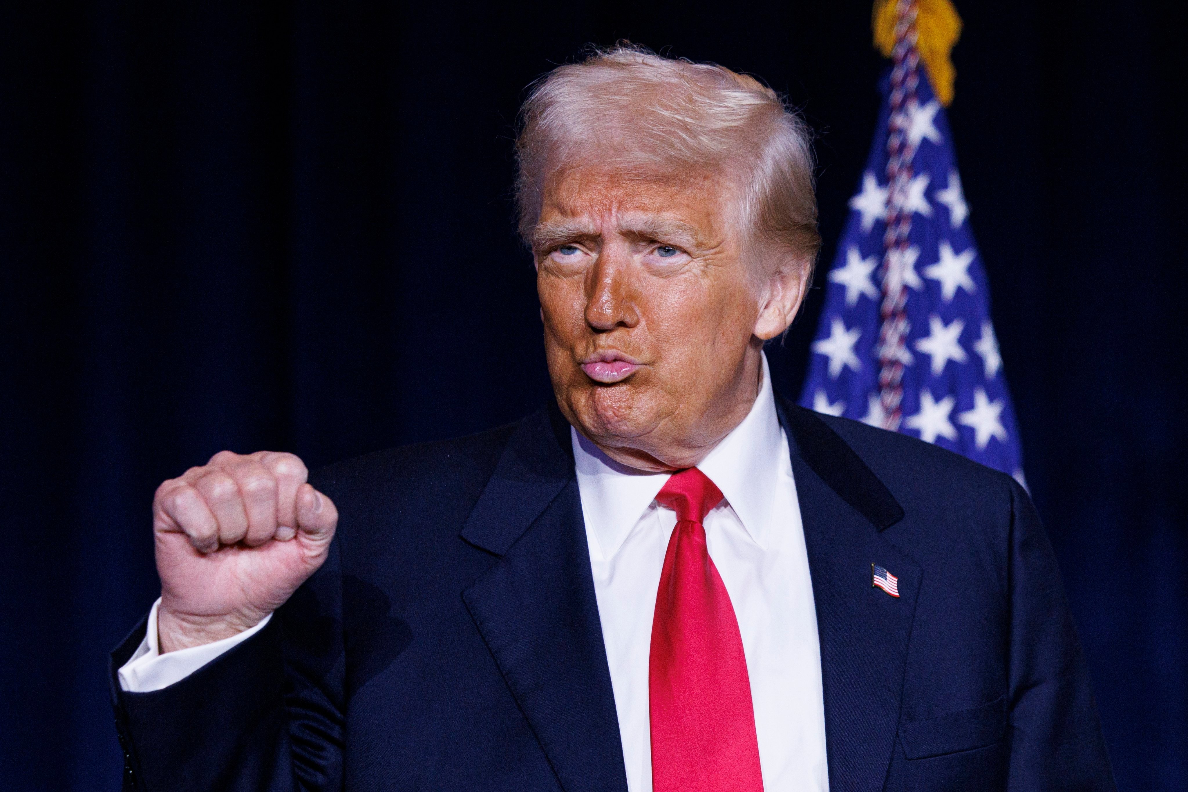 US President Donald Trump arrives at the National Prayer Breakfast at the US Capitol in Washington on Thursday. Photo: EPA-EFE