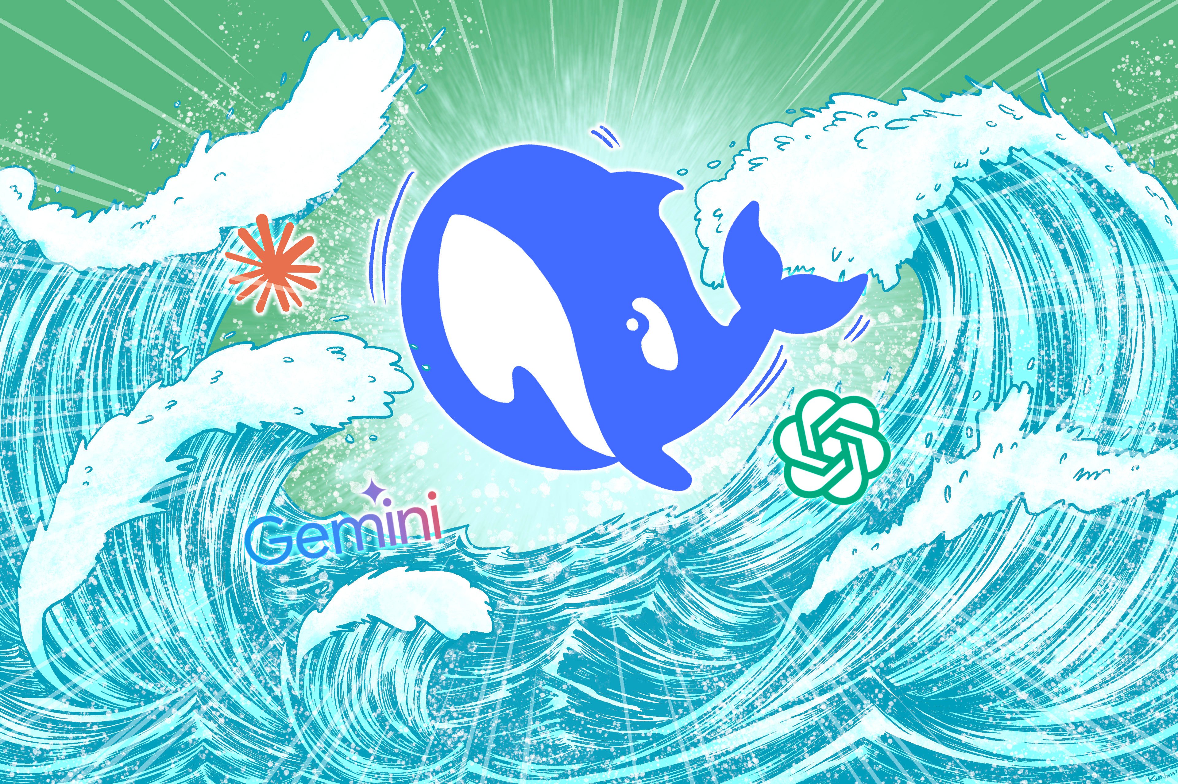 Like its logo, DeepSeek has become an industry whale in its own right, becoming impossible to ignore as it resets assumptions about what it takes to be an artificial intelligence leader. Illustration: Lau Ka-kuen