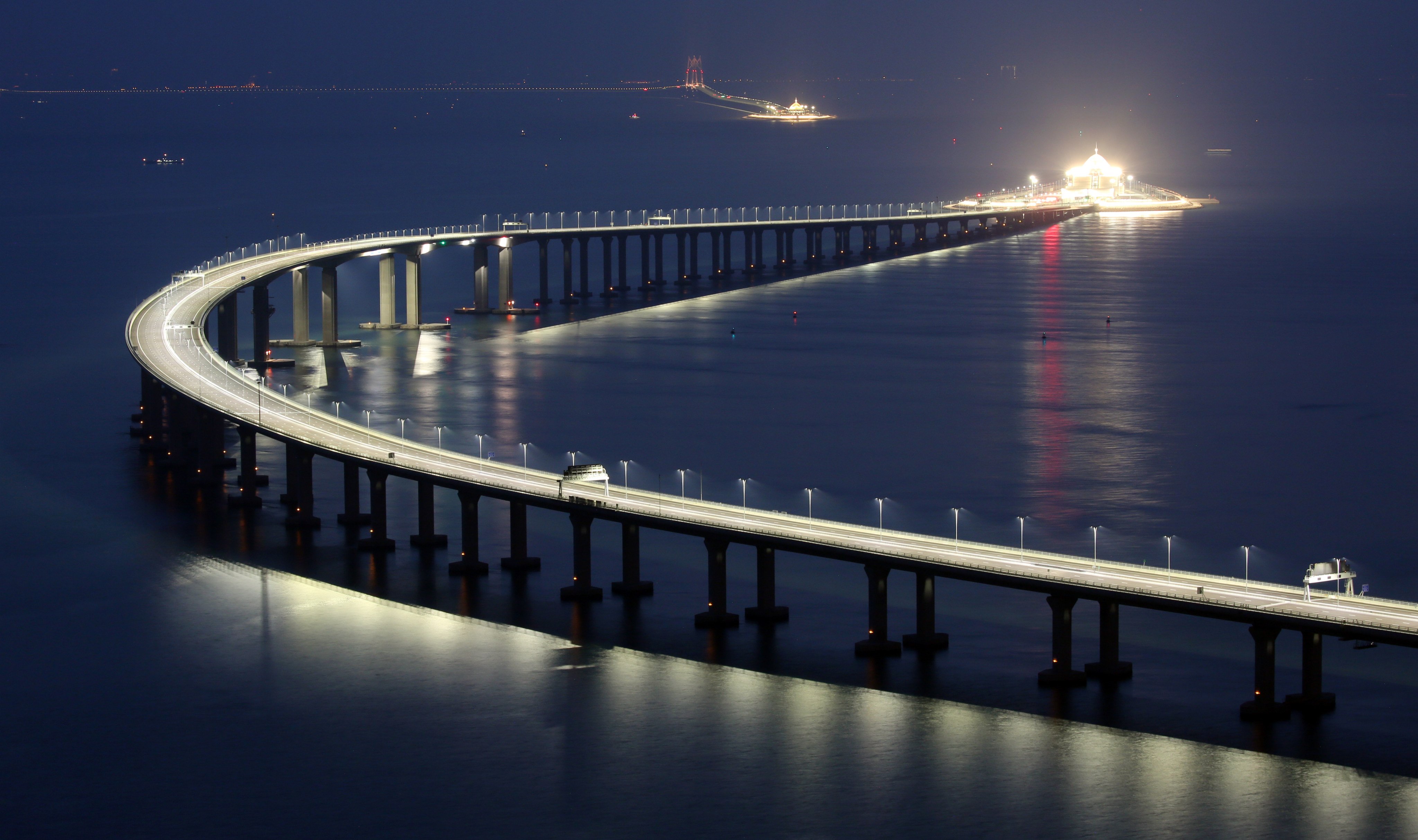 A view of the Hong Kong-Zhuhai-Macau bridge, a day before its opening ceremony, on October 23, 2018. Photo: Winson Wong