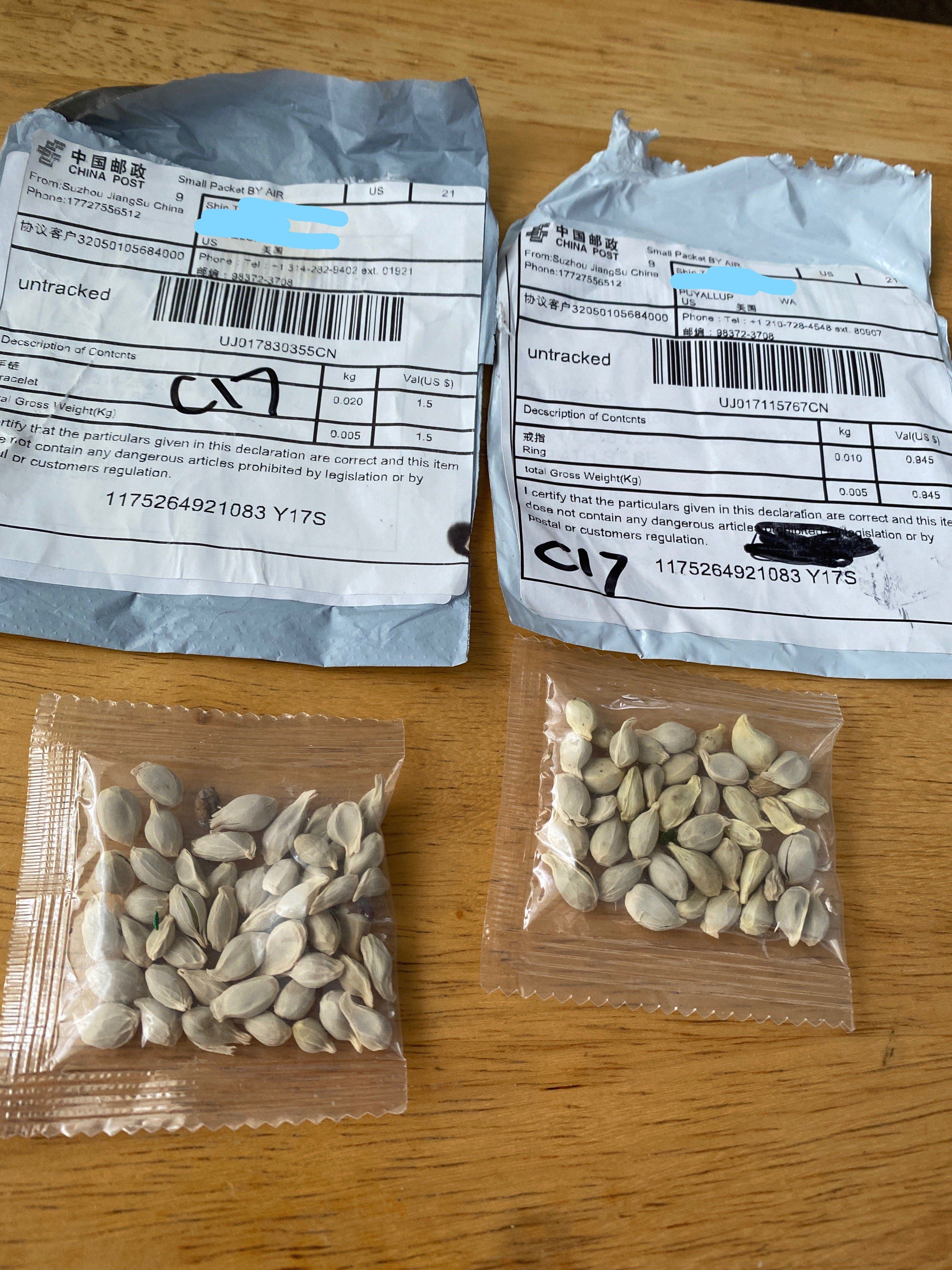 In 2020, residents across the US received mystery seeds, usually from China, baffling the public. Photo: Twitter/WSDAgov