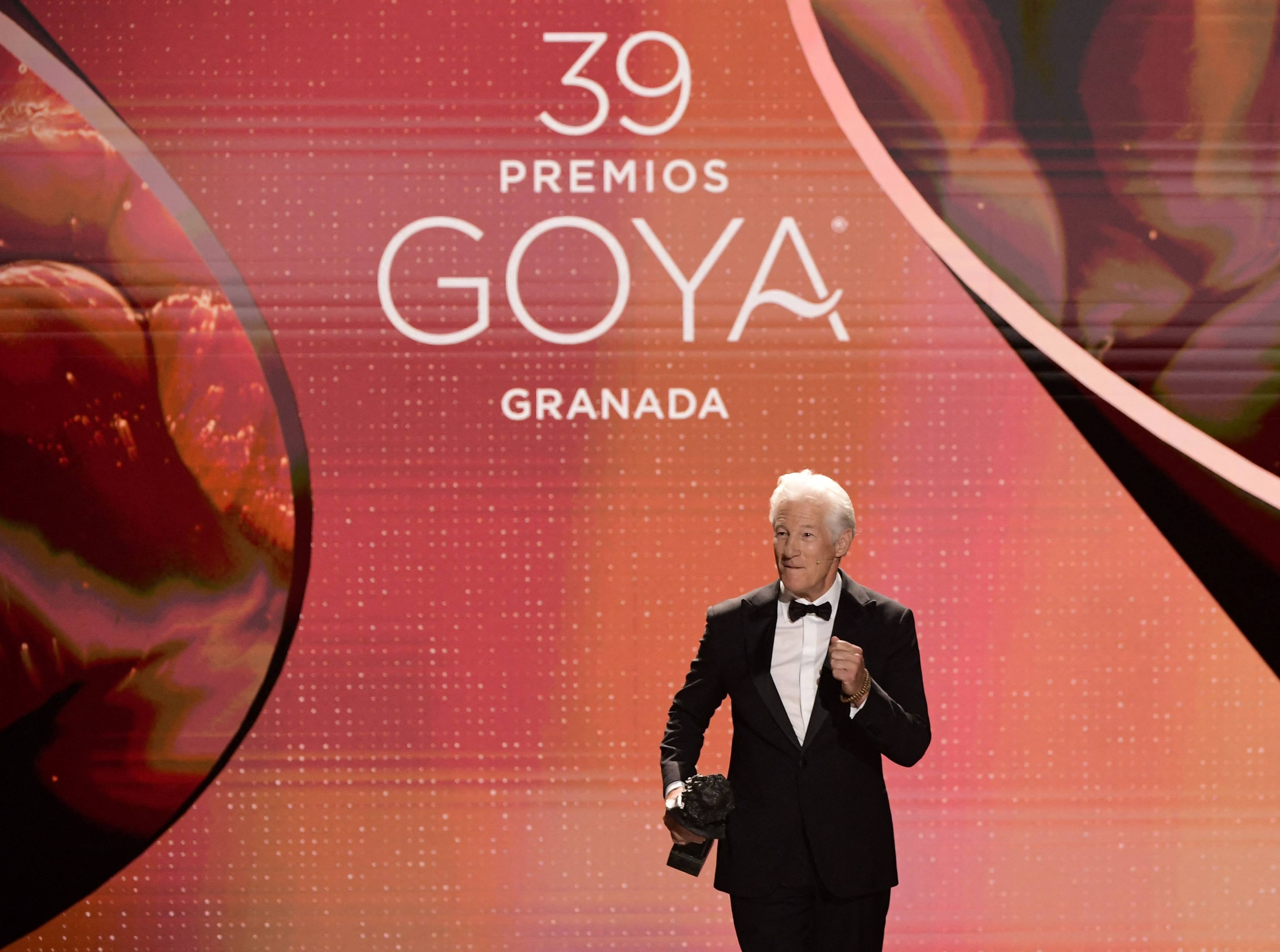 US actor Richard Gere receives the International Goya Award in Granada, Spain, on February 8. Photo: AFP