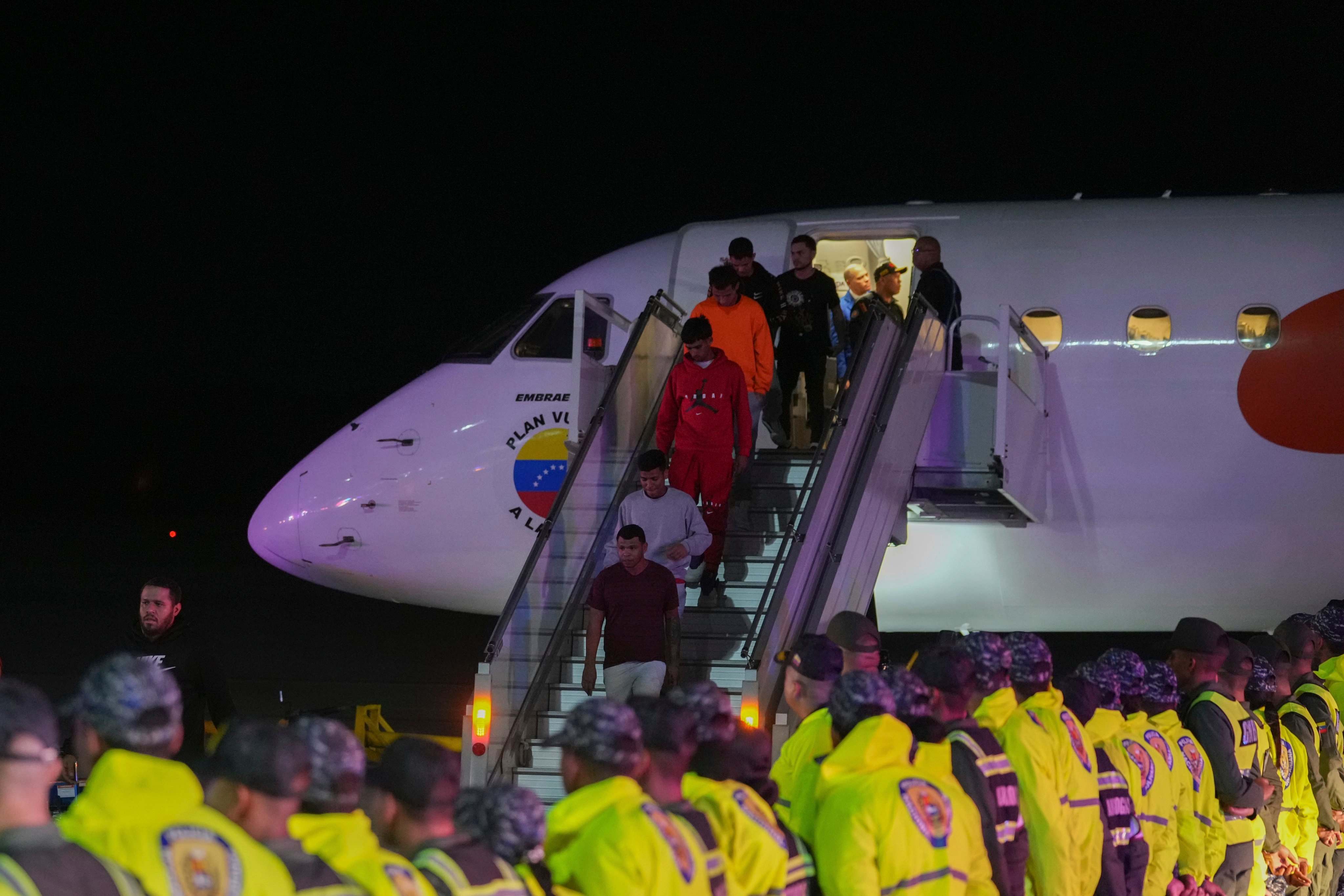 Venezuelan migrants deported from the United States arrive at Simon Bolivar International Airport in Maiquetia, Venezuela. Photo: AP